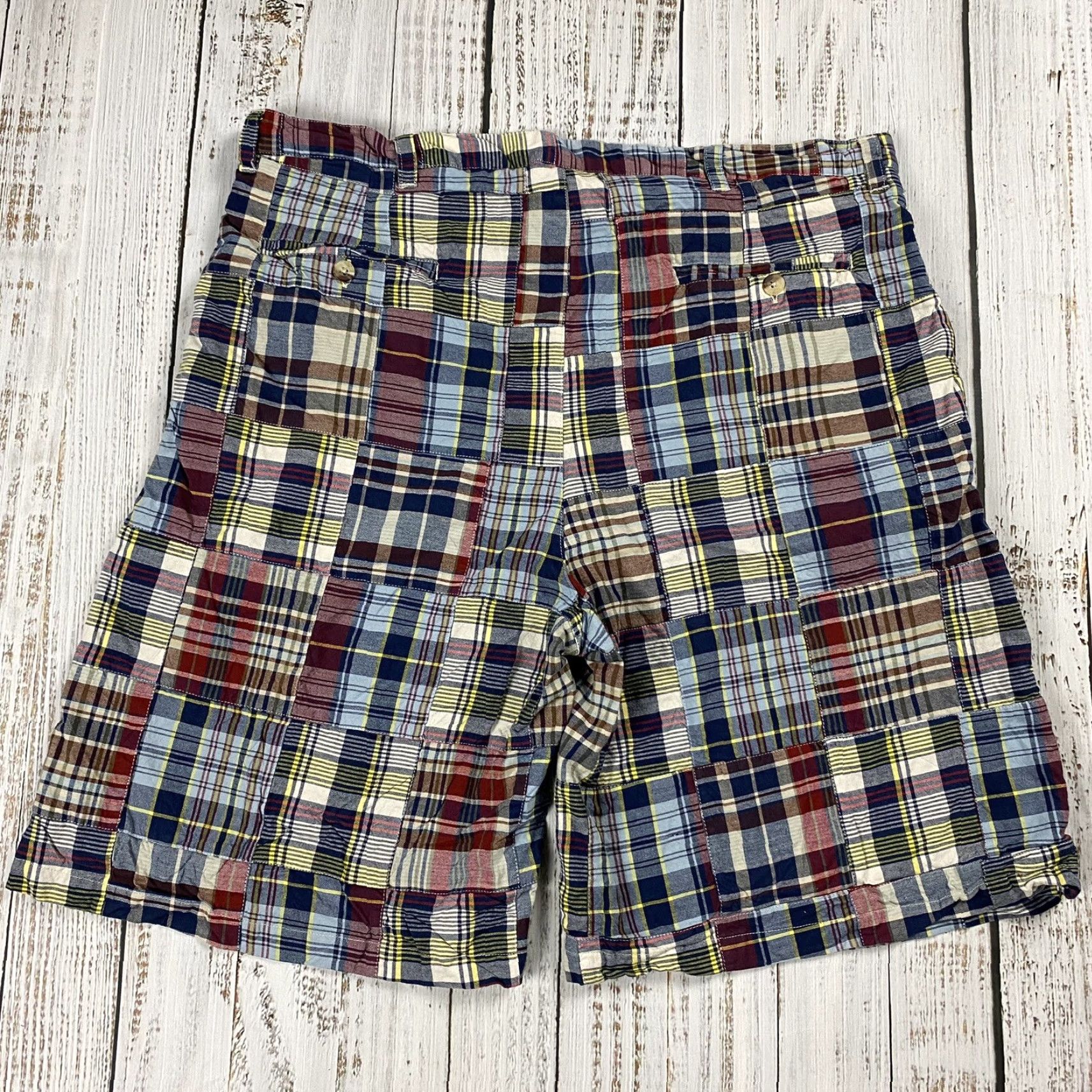 Alexander Julian VINTAGE Alexander Julian Men's Plaid Chino Shorts Size 40 Blue Red Cotton Size US 40 / EU 56 - 4 Thumbnail