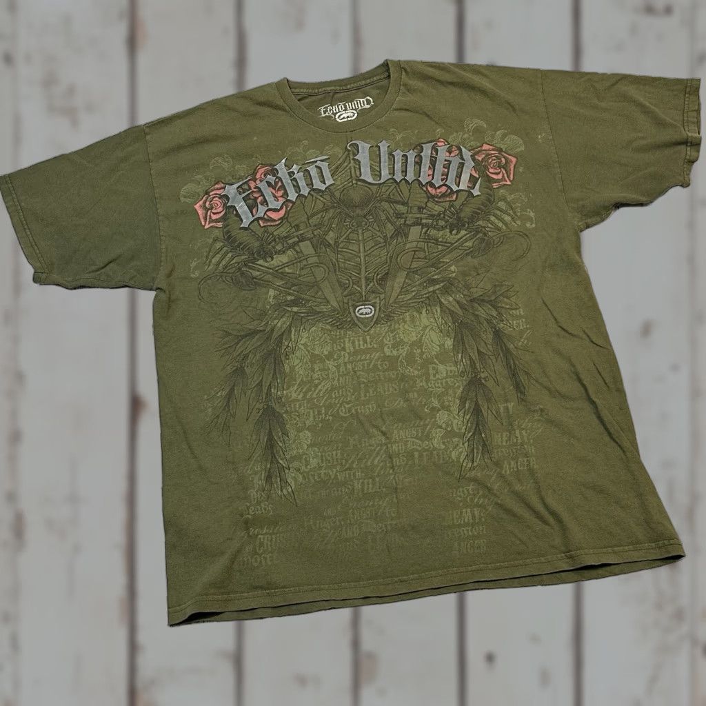 Ecko Unltd. ECKO UNLTD Vendetta MMA Collab Grunge Street Graphic Print Shirt Cotton Men XL Size US XL / EU 56 / 4 - 1 Thumbnail