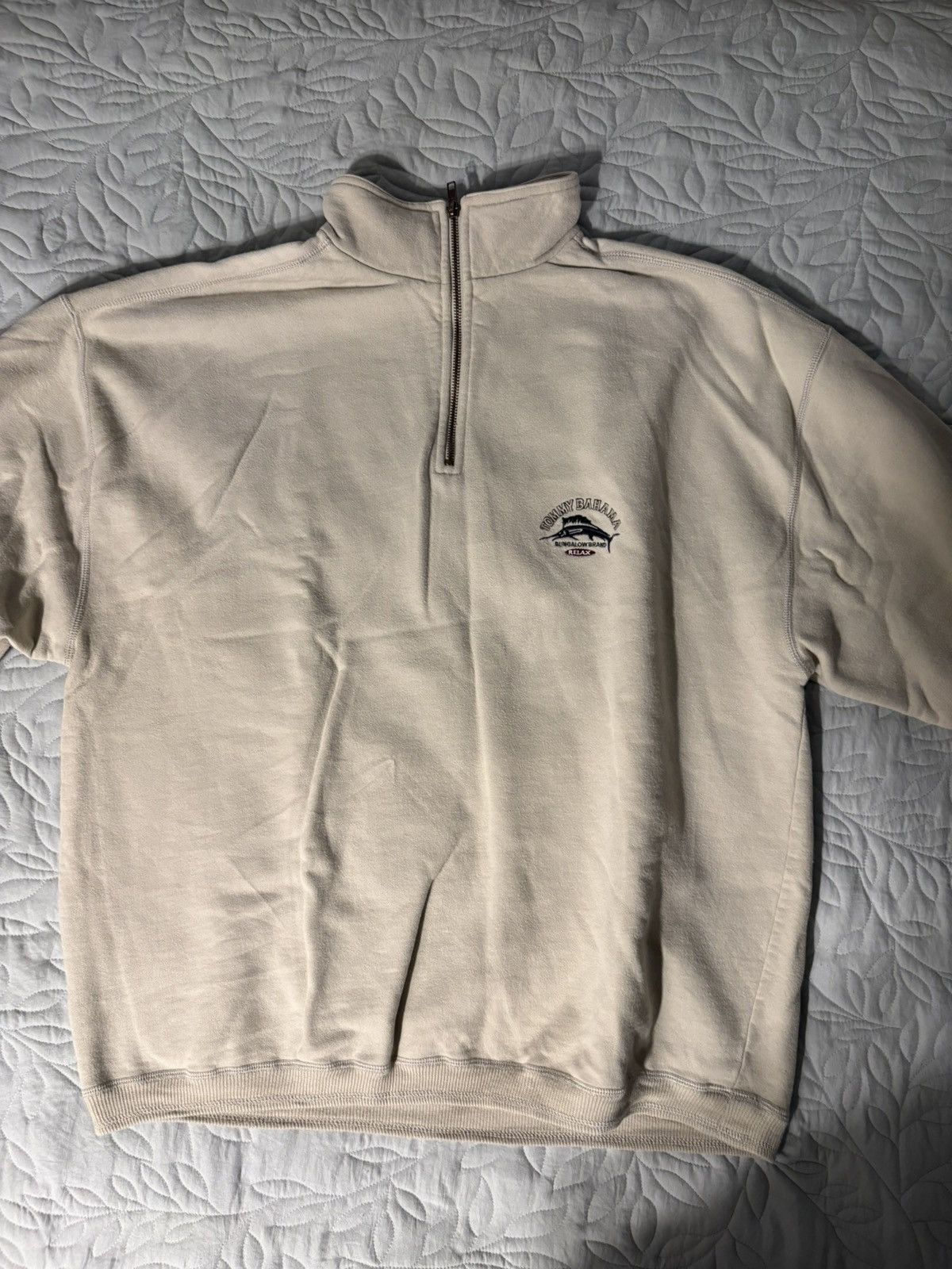 Tommy Bahama Nice cream colored quarter zip Size US XL / EU 56 / 4 - 1 Preview