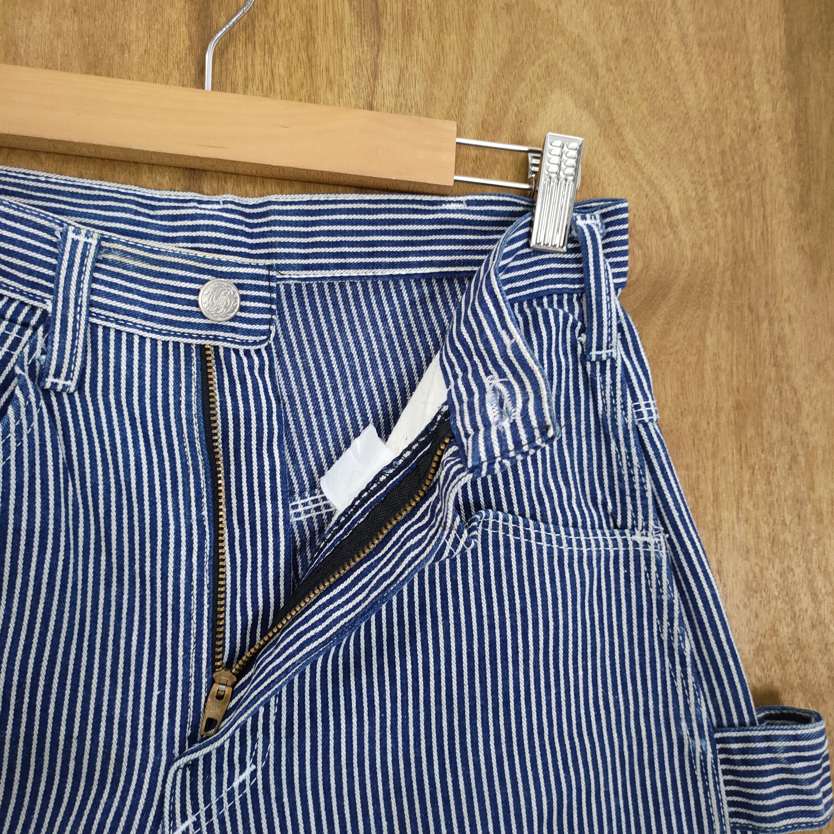 Japanese Brand × OVER THE STRiPES VINTAGE JAPANESE HICKORY STRIPE CARGO PANTS Size US 28 / EU 44 - 10 Thumbnail