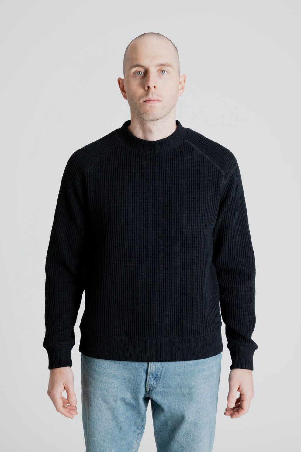 Japanese Brand Jackman waffle midneck black sweatshirt Size US M / EU 48-50 / 2 - 7 Thumbnail