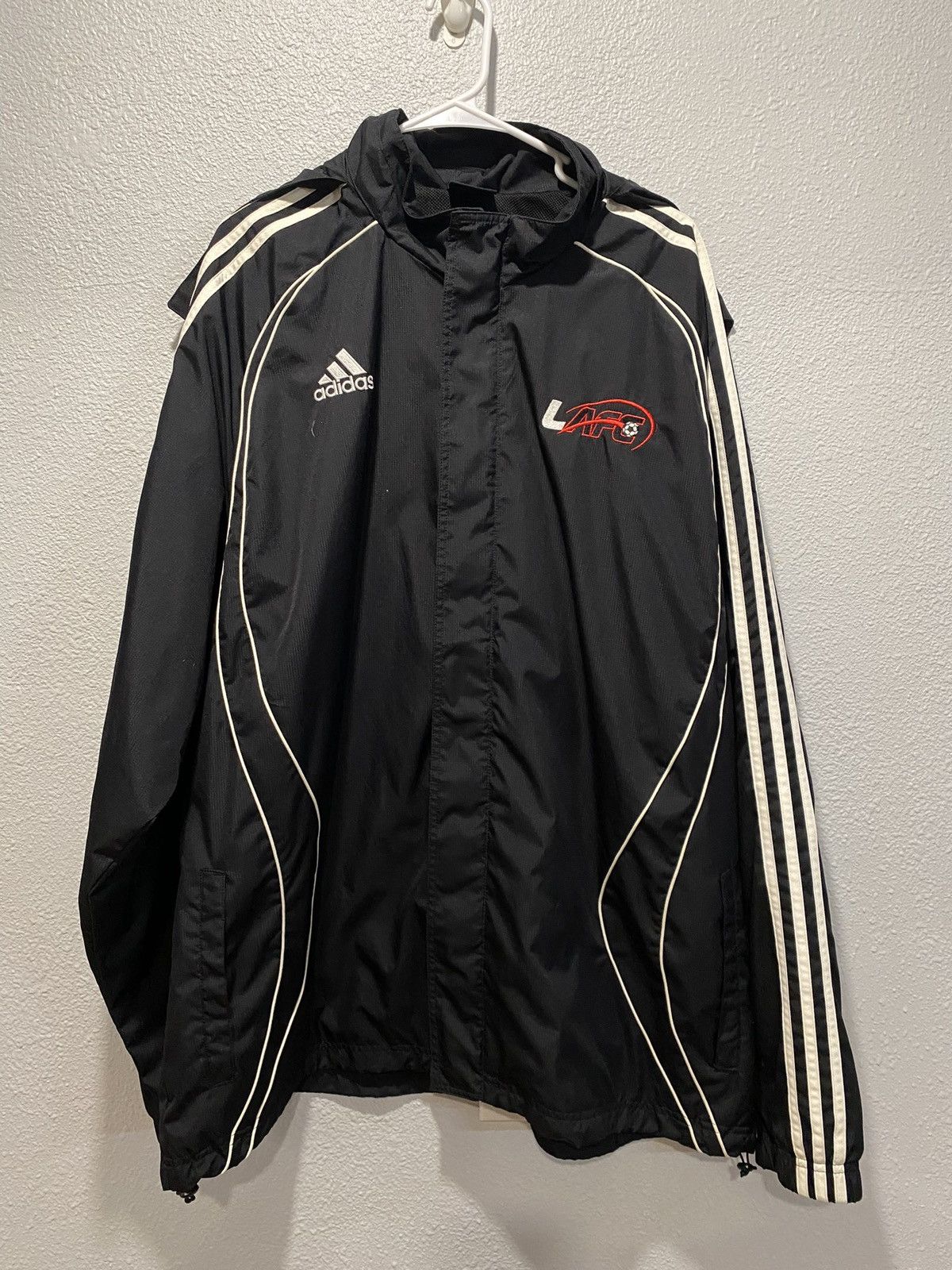 Adidas Vintage Y2K Adidas Track Jacket Hidden Hood LAFC Embroidery Size US XL / EU 56 / 4 - 1 Thumbnail