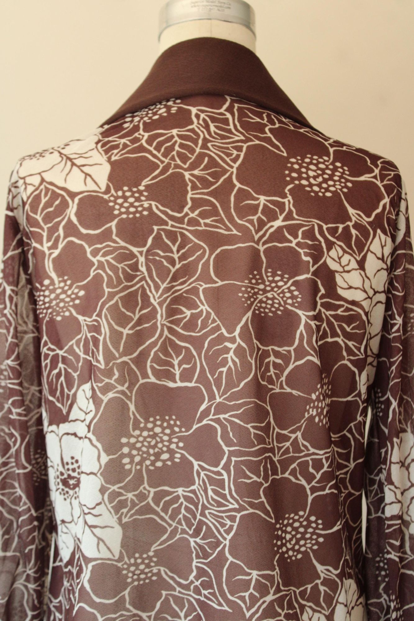 Vintage Vintage 1970s Shirt, Dagger Collar Floral Print Open Blouse Size M / US 6-8 / IT 42-44 - 10 Thumbnail