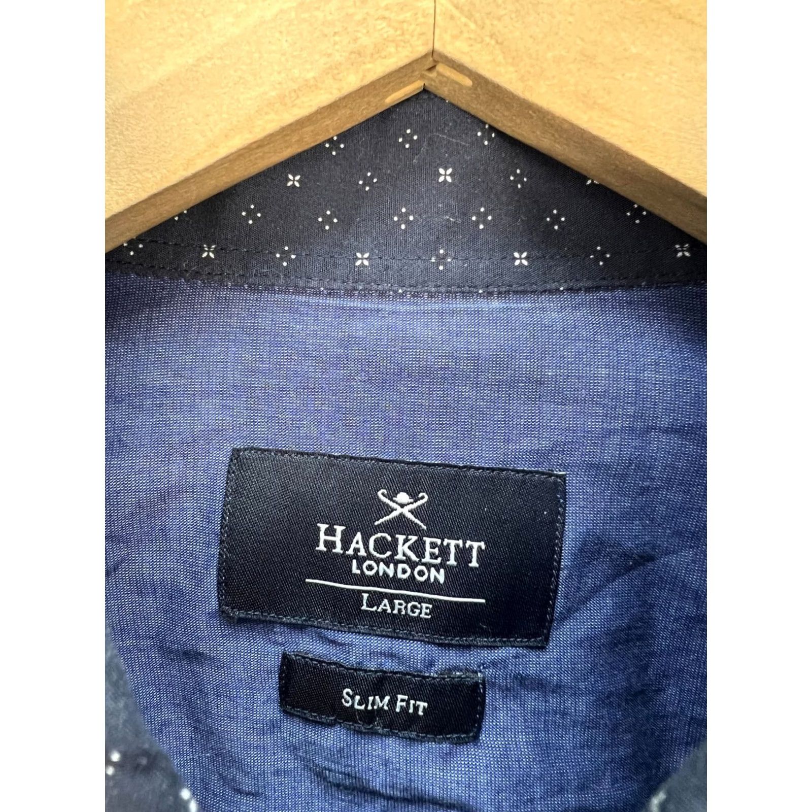 Hackett Hackett London Long Sleeve Shirt Mens Size M Blue Dots And Crosses Print Button-Up Collar Size US M / EU 48-50 / 2 - 3 Thumbnail