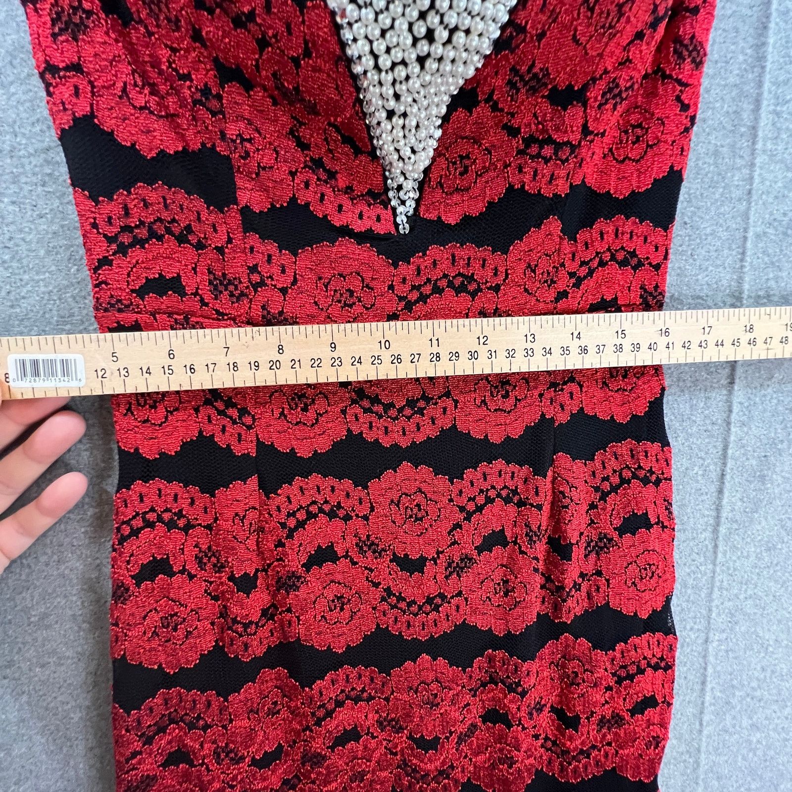 Other La Scala Red Lace Dress Women Size Medium Evening Size M / US 6-8 / IT 42-44 - 7 Thumbnail