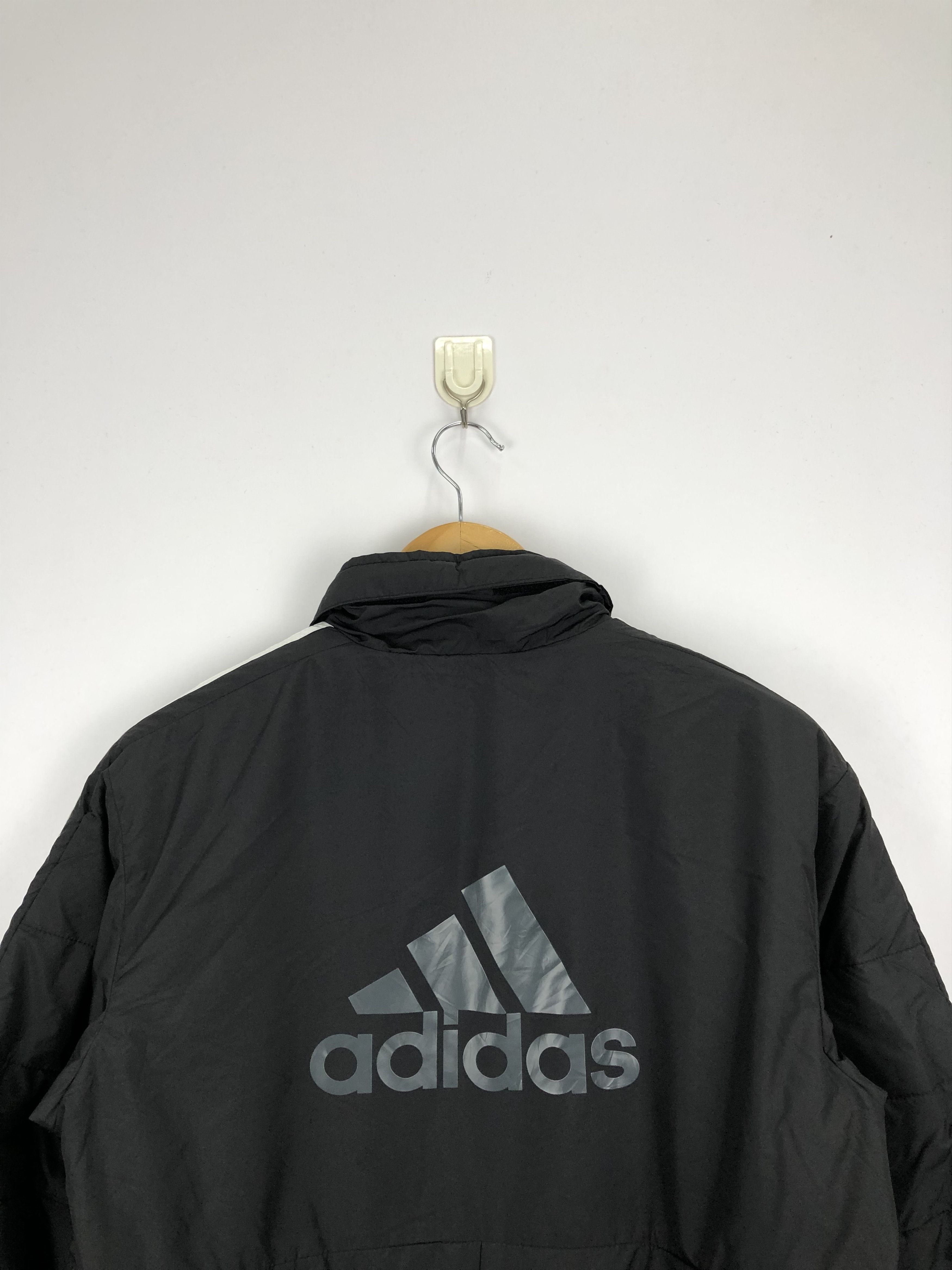 Adidas Vintage Adidas Long Puffer Big Logo Jacket Black J0688 Size US M / EU 48-50 / 2 - 4 Thumbnail
