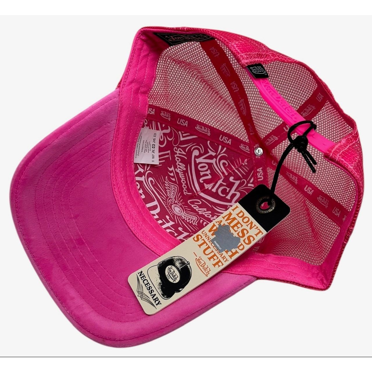 Von Dutch Von Dutch Trucker Hat Pink Velvet Snapback Cap Size ONE SIZE - 4 Thumbnail