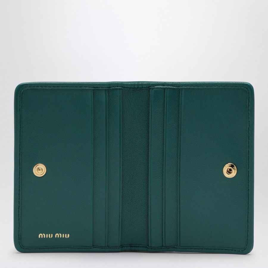 Miu Miu o1d2blof0924 Size: OS / Leather Card Holder in Green Size ONE SIZE - 2 Thumbnail