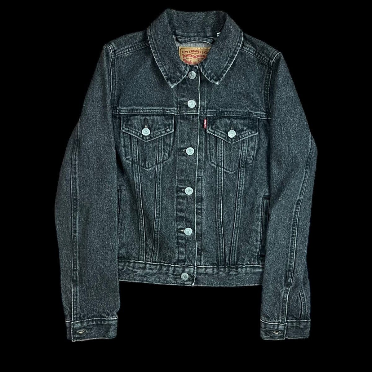 Vintage Vintage Levi’s Grey Denim Jacket Size S Graphic Grailed