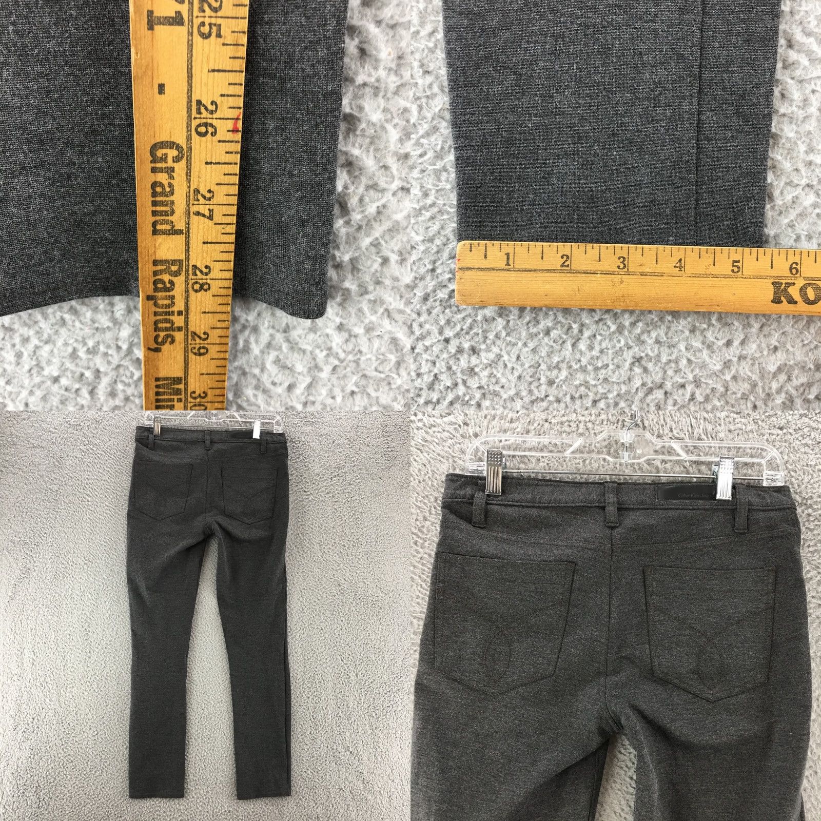 Calvin Klein Calvin Klein Skinny Pants Womens 6 Gray Mid Rise Button Flat Front Casual Zip Pants Size 28" / US 6 / IT 42 - 8 Thumbnail