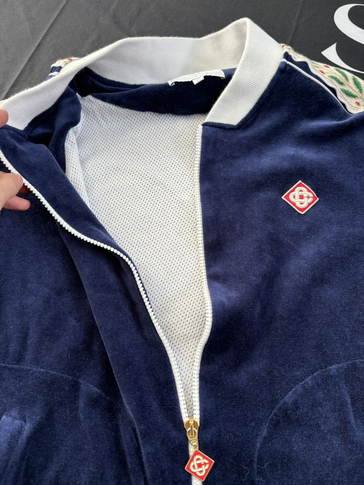 Casablanca Casablanca Blue Velour Laurel Track Jacket Size US XXL / EU 58 / 5 - 6 Thumbnail
