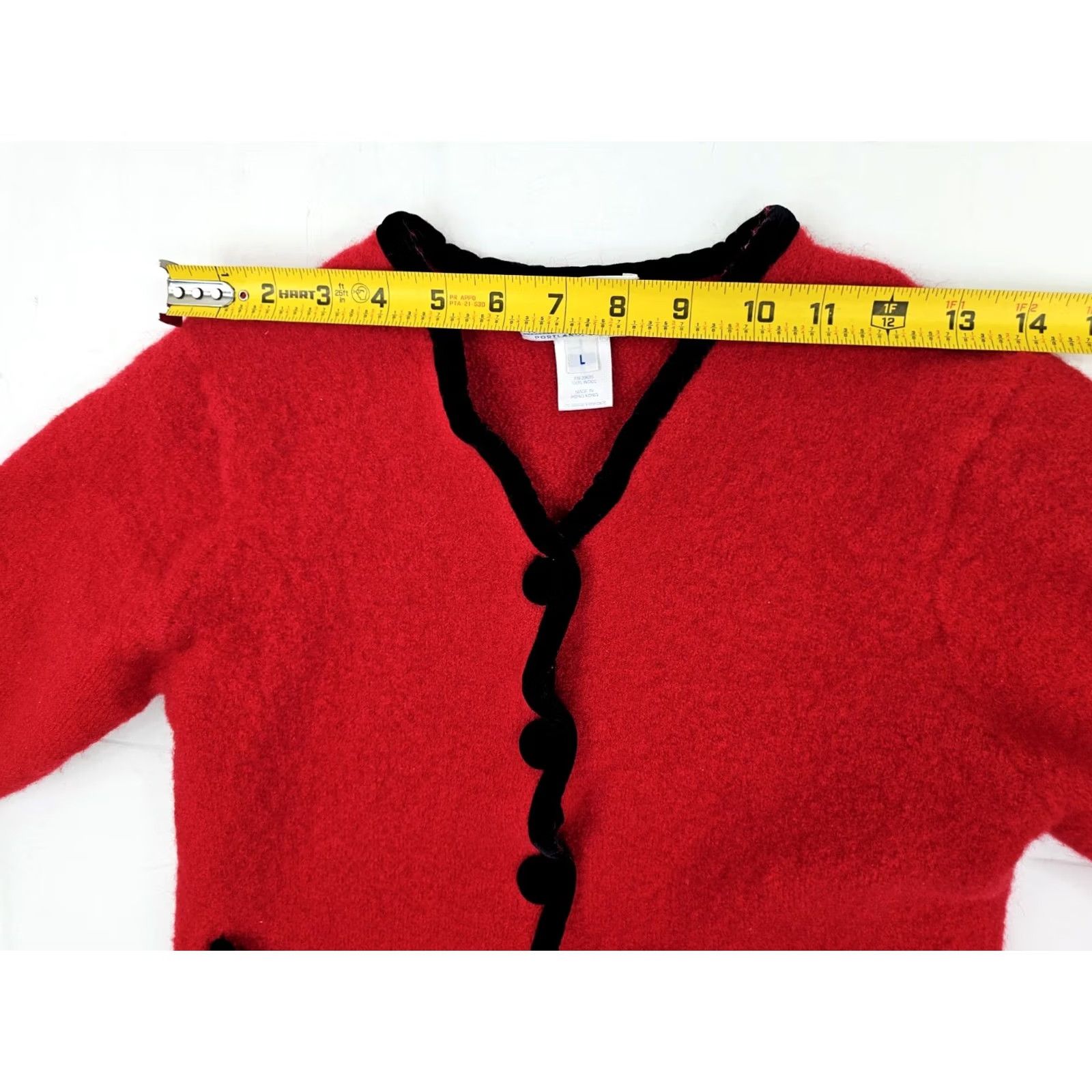 Pendleton VINTAGE Pendleton Cardigan Women L Red Button Velvet Accent 100% Virgin Wool Knit Warmth Casual Size L / US 10 / IT 46 - 5 Thumbnail