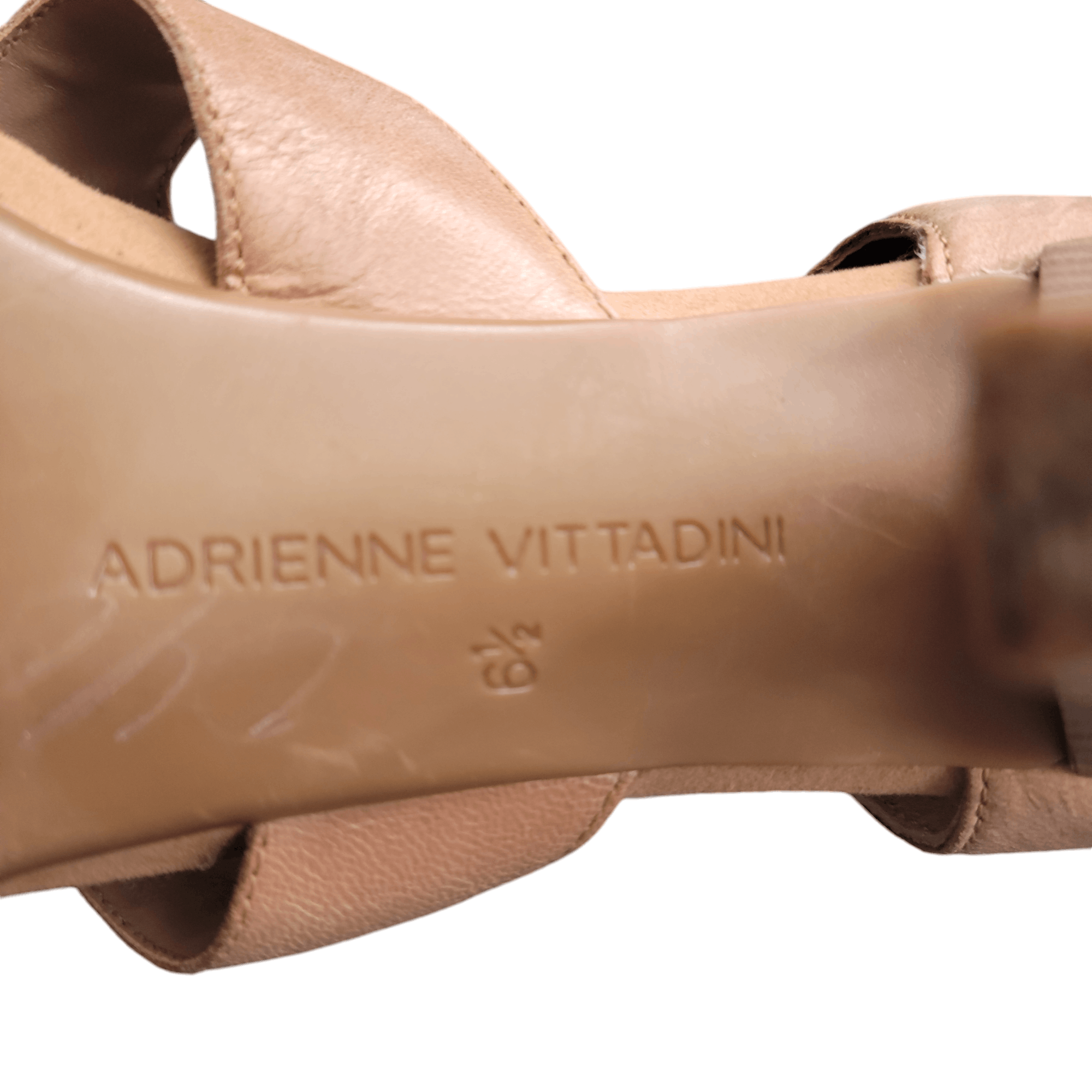 NBDN Nobrandedon Adrienne Vittadini Tan Leather Cut Out Block Bootie Shoe Size US 6.5 / IT 36.5 - 9 Thumbnail