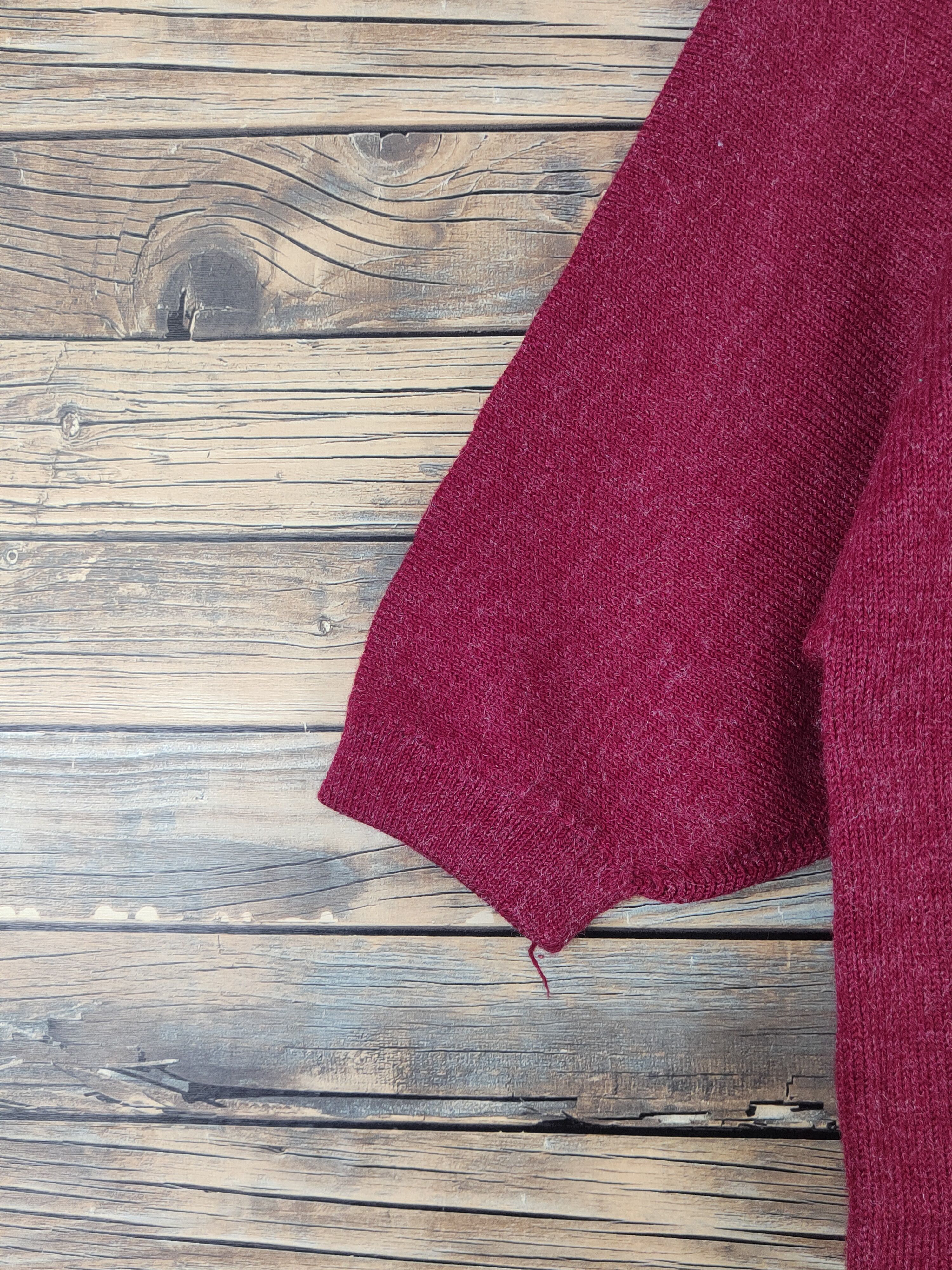 Homespun Knitwear × Japanese Brand × Vintage Japanese Brand Red Knitwear Kimono cardigan #W1087 Size M / US 6-8 / IT 42-44 - 4 Thumbnail