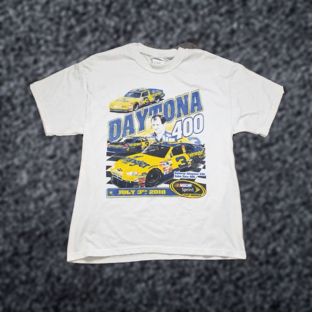 Port & Company VINTAGE Nascar Daytona 400 T Shirt Mens L White Double Sided Distressed 2000s Port & Company Size US L / EU 52-54 / 3 - 1 Thumbnail