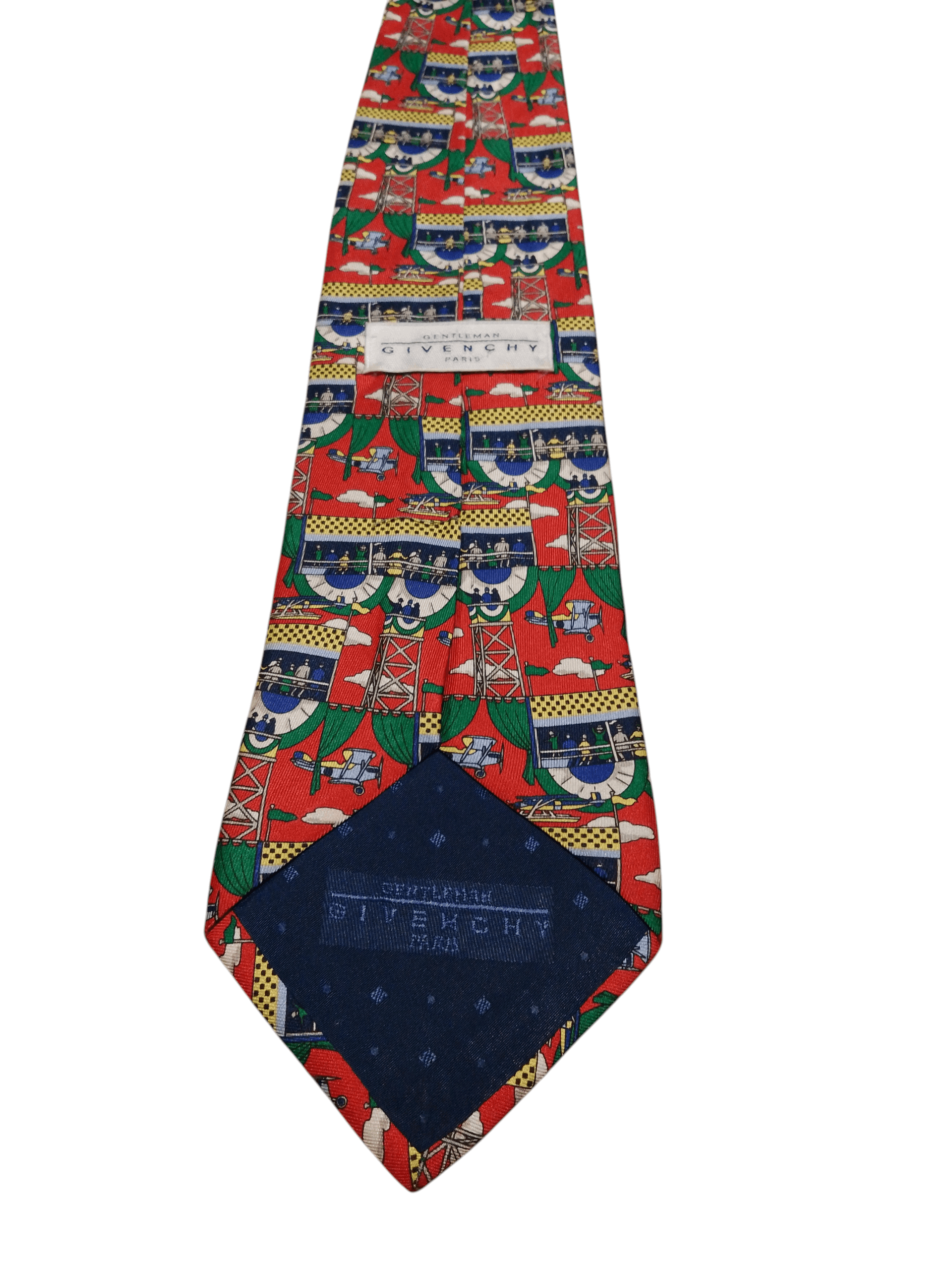 Givenchy Givenchy Silk Tie – Novelty Aviation Airplane Race Motif Size ONE SIZE - 5 Thumbnail