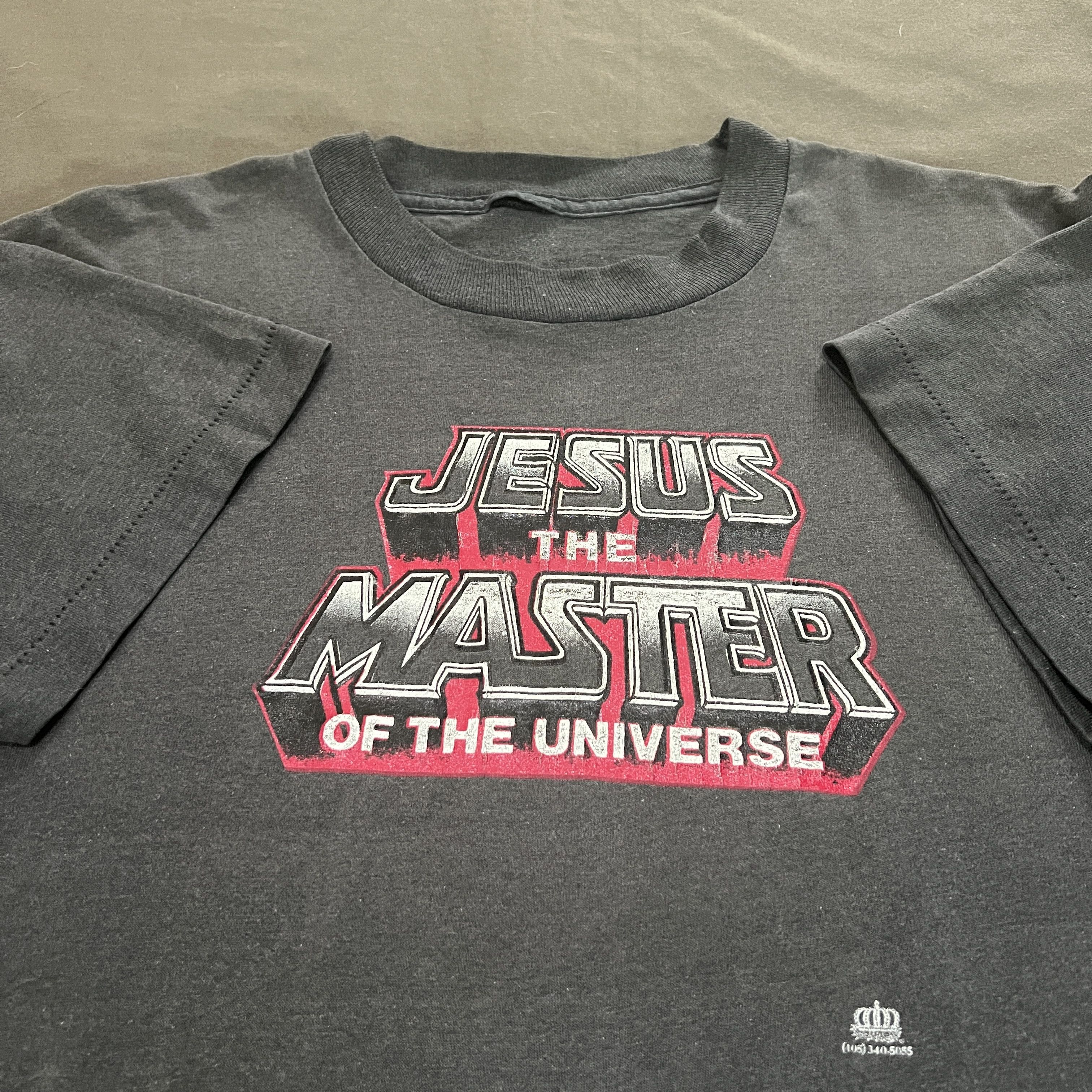Vintage Vintage 90s Jesus Master of the Universe Bible Tee Faded Size US L / EU 52-54 / 3 - 1 Thumbnail