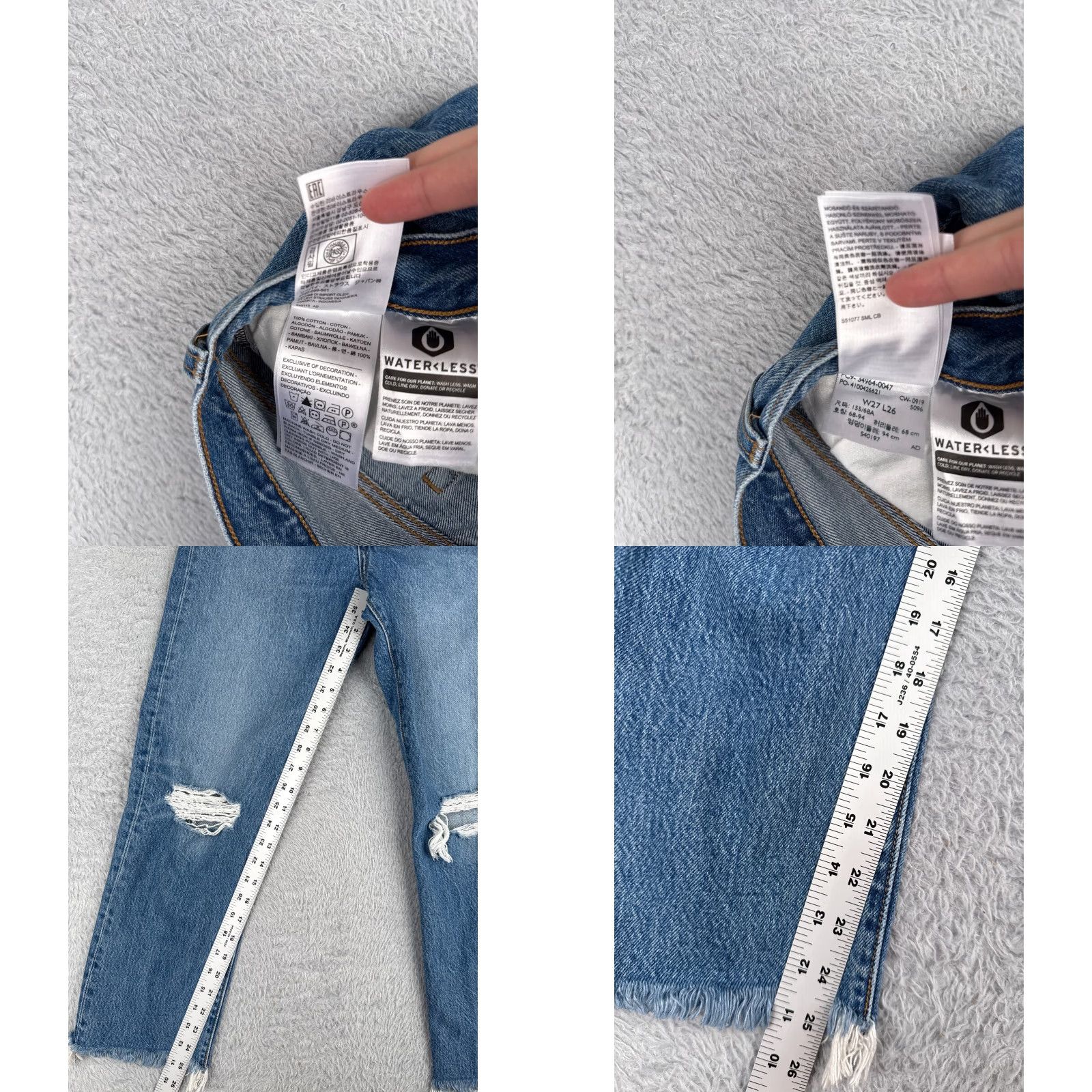 Levi's VINTAGE Levis Premium Jeans Women 27 Blue Denim Big E Wedgie Straight Button Fly 27x26 Size 27" / US 4 / IT 40 - 8 Thumbnail