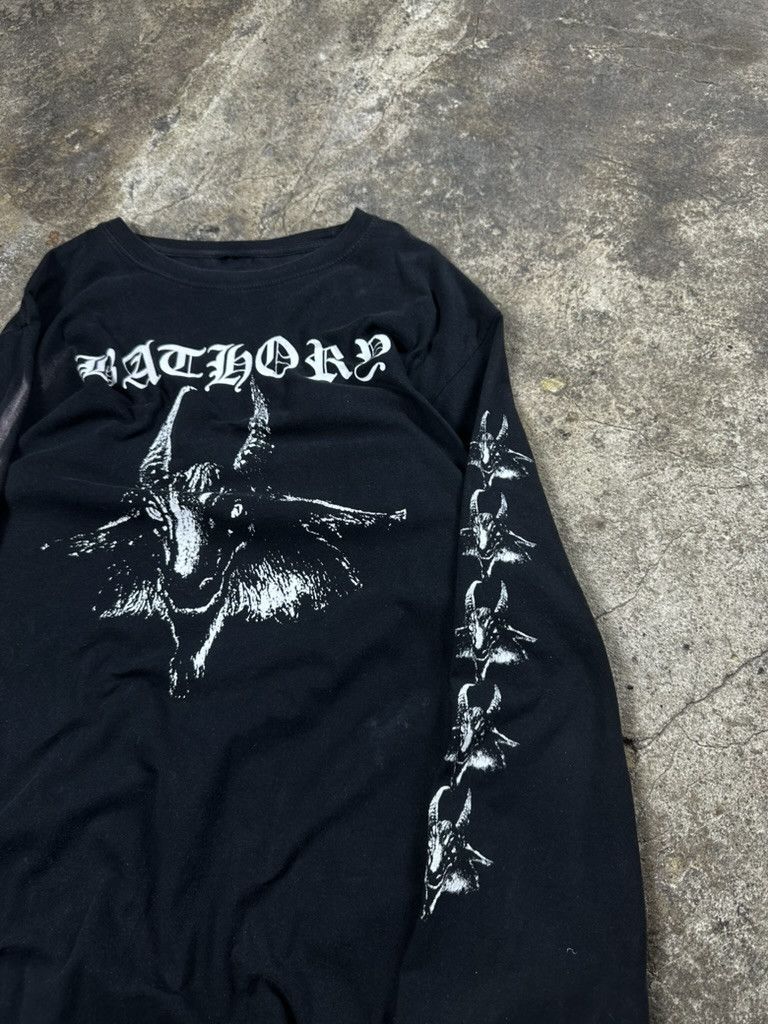 Band Tees 2009 Bathory Black Metal Goat Satan Vintage Longsleeve Size US S / EU 44-46 / 1 - 4 Thumbnail