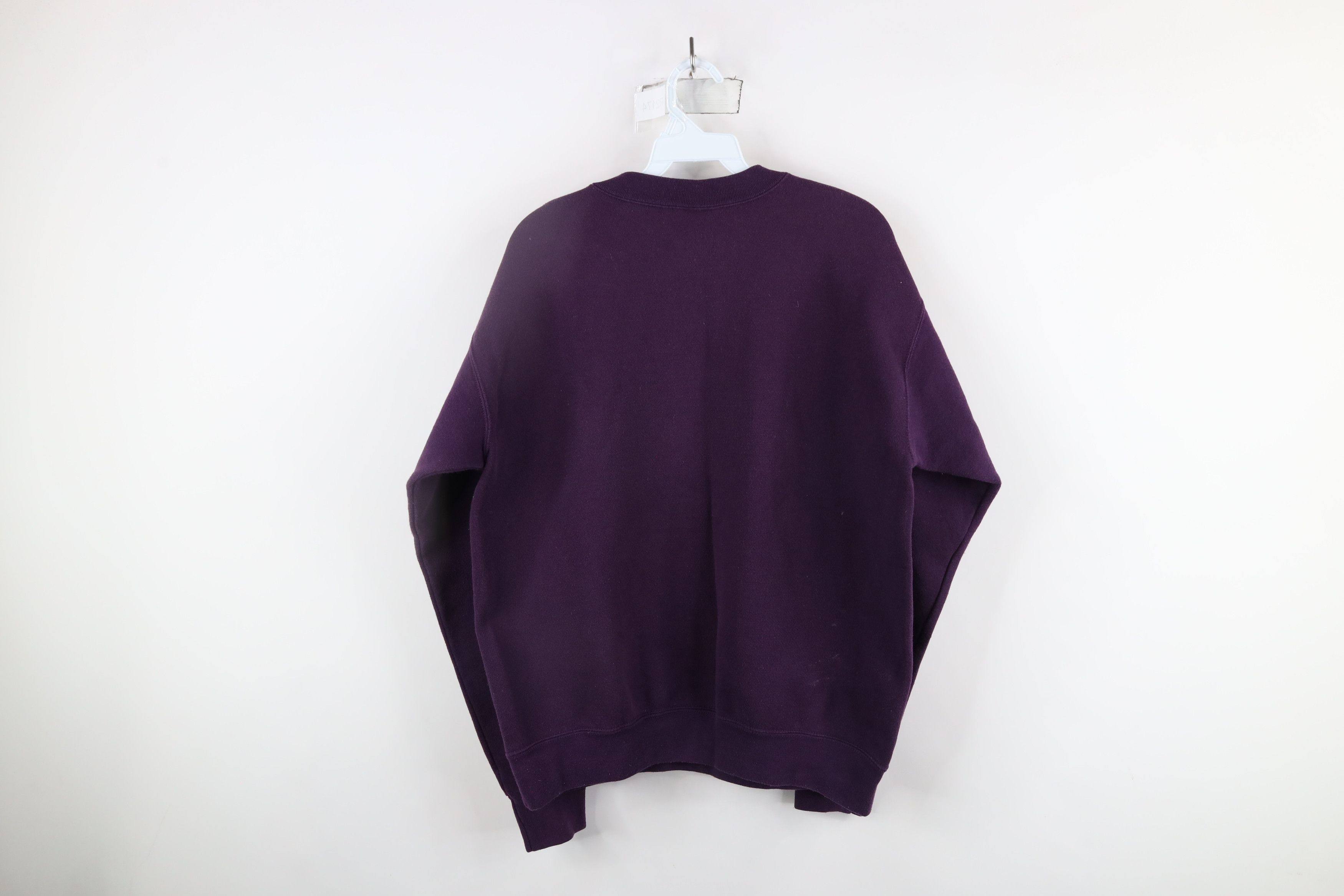 Vintage Vintage 90s Streetwear Blank Sweatshirt Purple USA Size L / US 10 / IT 46 - 10 Thumbnail