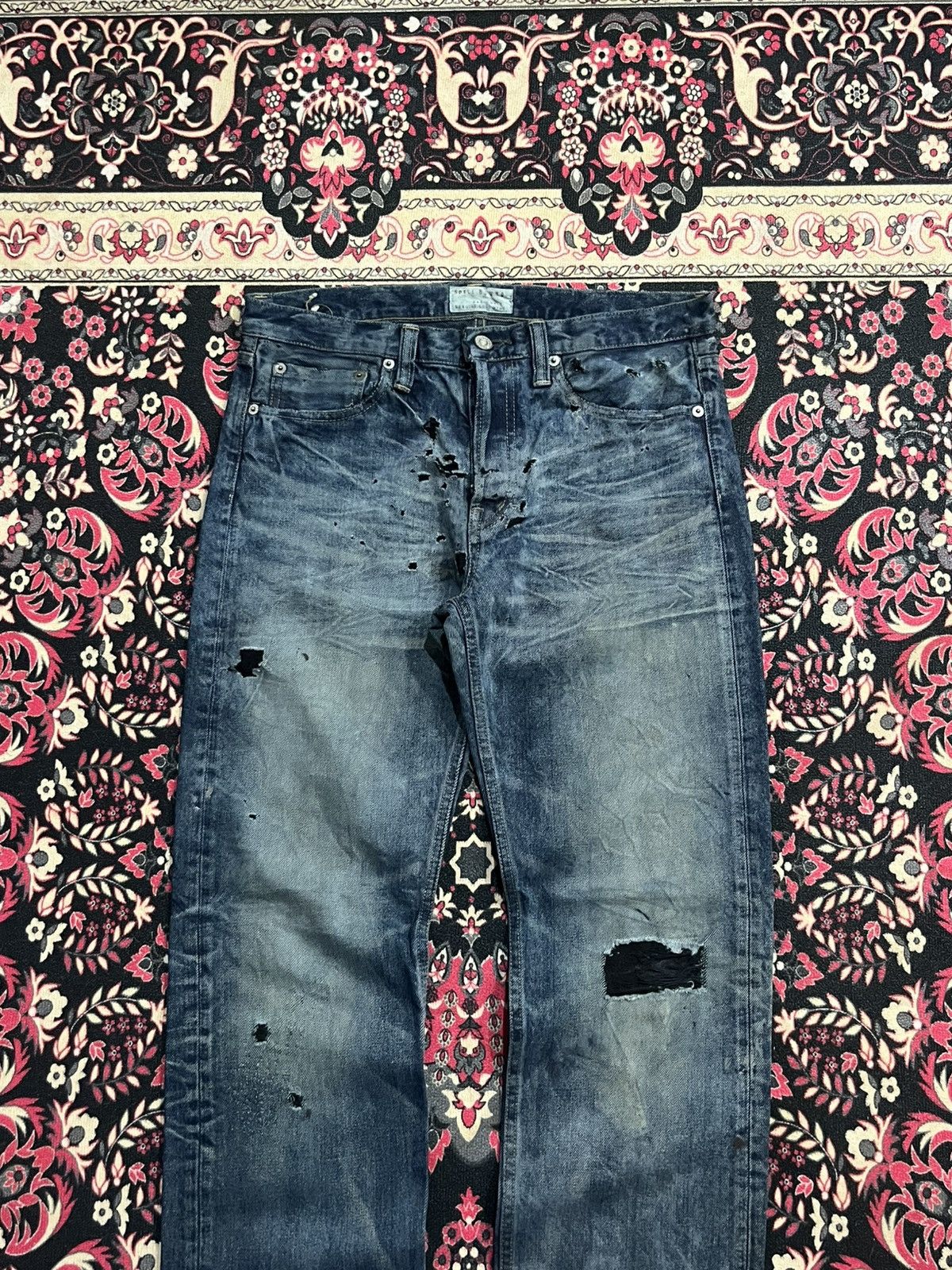 Spellbound Japanese Brand Spellbound Dark Faded Blue Fringe Ripped Jean Size US 30 / EU 46 - 3 Thumbnail