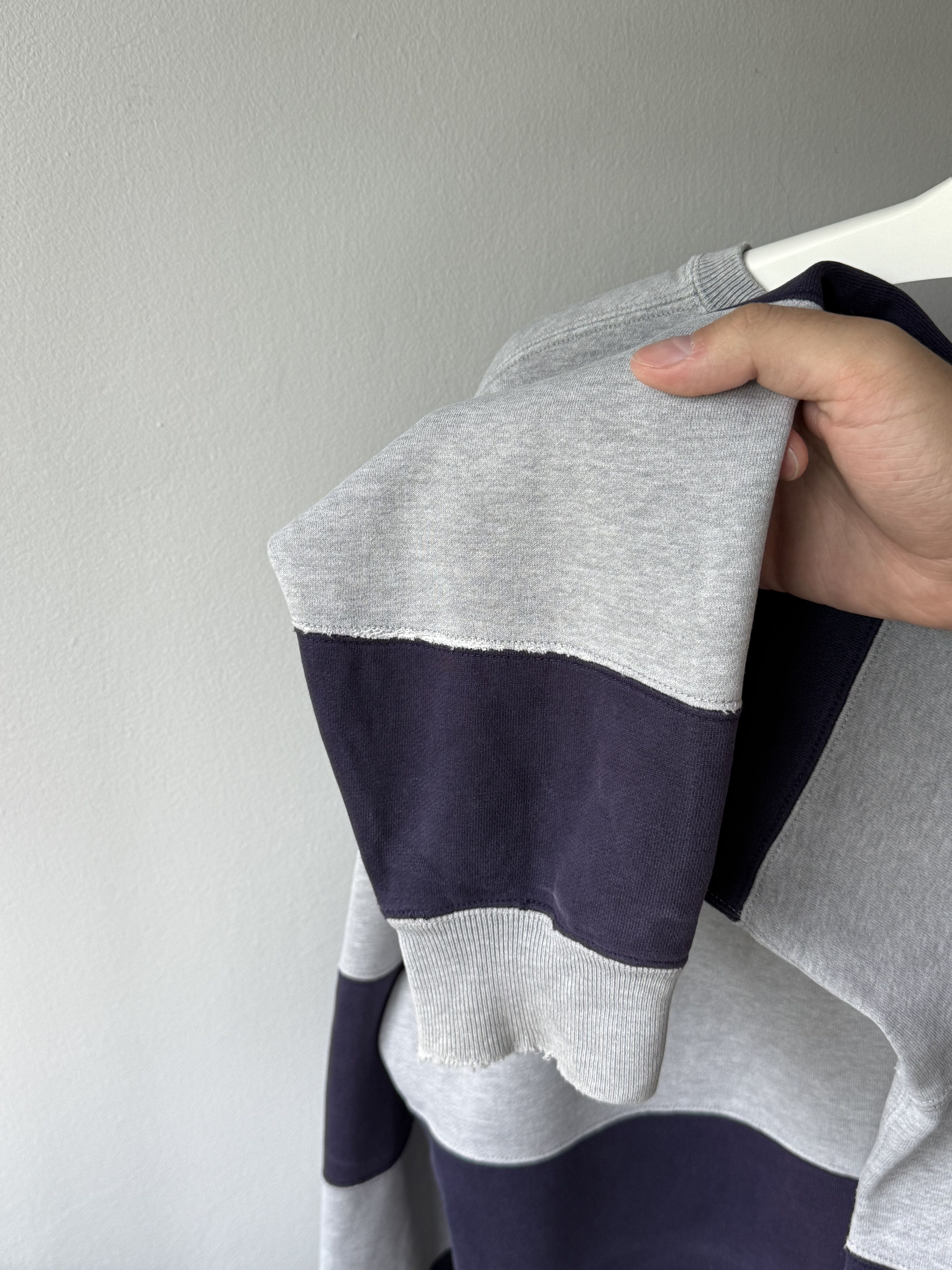 Polo Ralph Lauren Vintage 90's Polo Ralph Lauren Blue Gray Striped Sweatshirt Size US L / EU 52-54 / 3 - 11 Thumbnail
