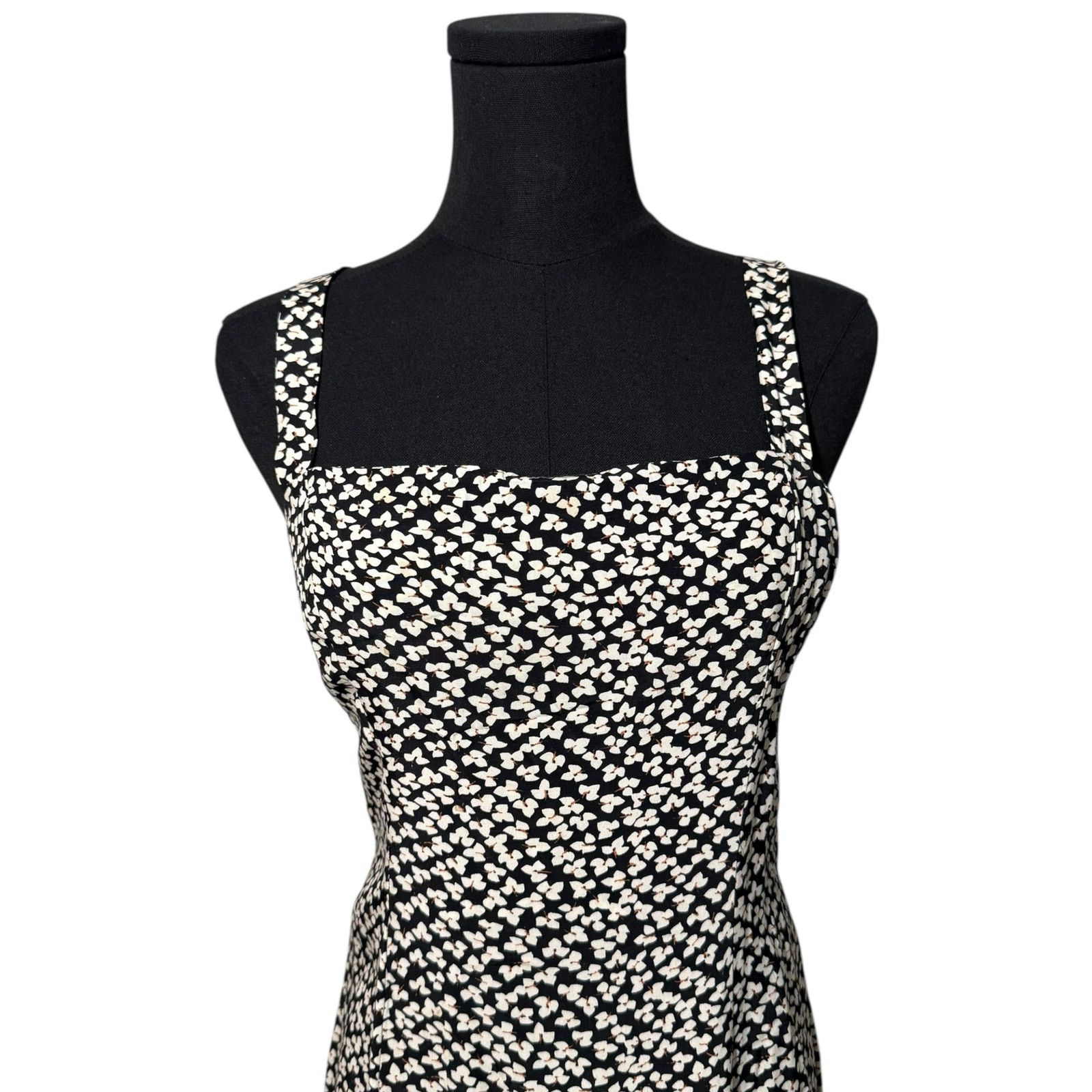 REVOLVE LPA Square Neck Midi Dress Tie Closure Open Back Size Medium Size M / US 6-8 / IT 42-44 - 3 Thumbnail