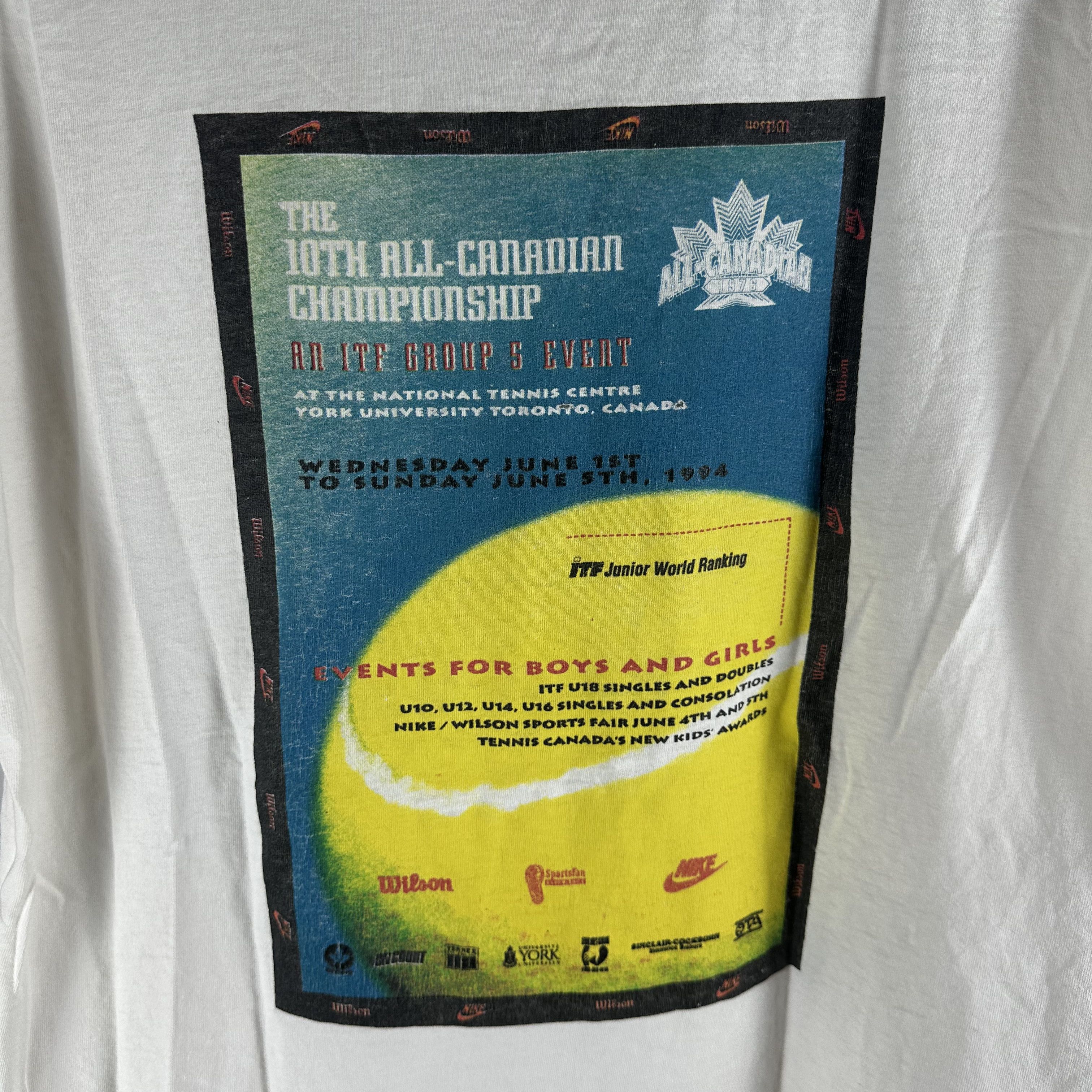 Vintage Vintage 1994 Nike Tennis Events Promo Single Stitch T-shirt Size US XL / EU 56 / 4 - 4 Thumbnail