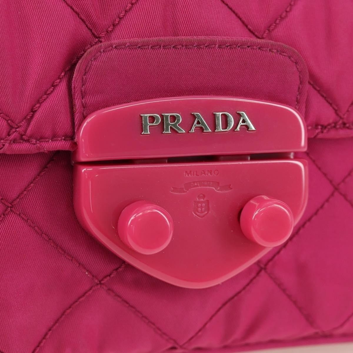 Prada Prada Nylon Chain Shoulder Bag Pink Size ONE SIZE - 3 Thumbnail