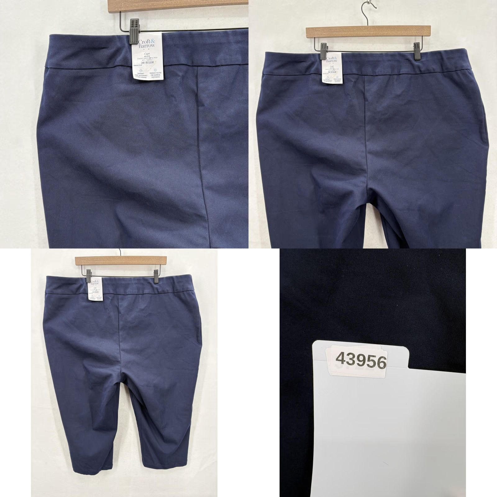 Croft & Barrow Croft & Barrow Pants Womens 24W Navy Effortless Stretch Capri Comfort Waist NWT Size 42" / US 20 - 10 Thumbnail