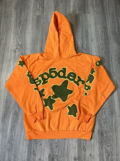 Sp5der Logo Hoodie Sweatshirt 'Orange' | Men's Size L