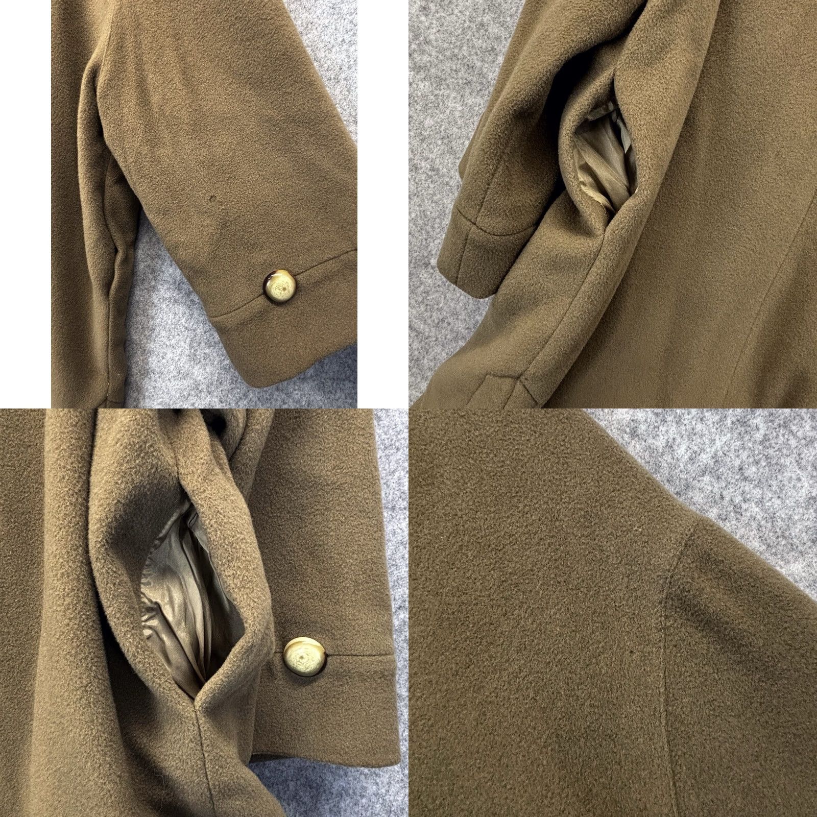 Valentino VINTAGE Valentino Jacket Coat Wool Open Front Khaki Brown UK10 / IT44 3/4 Sleeve Women’s / Mens? (No) Size L / US 10 / IT 46 - 8 Thumbnail