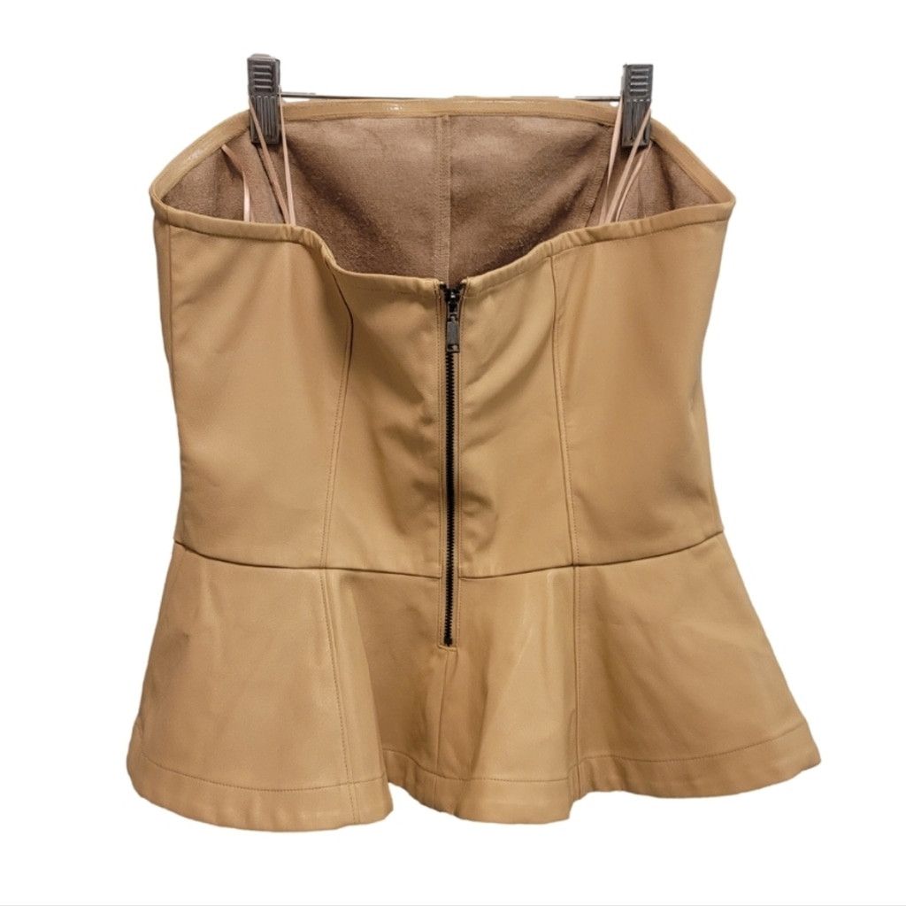 I.N.C NWT CULPOS X Faux-Leather Peplum Tube Top Size M / US 6-8 / IT 42-44 - 5 Thumbnail