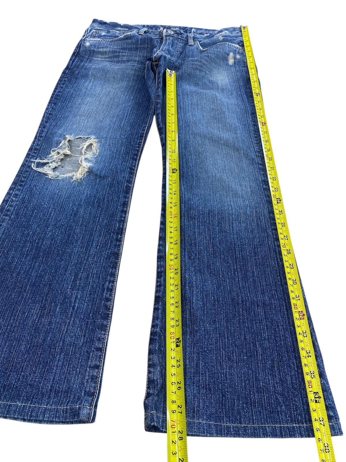 Edwin Edwin Acid Blue Wash Style Distressed Jeans Size US 33 - 7 Thumbnail