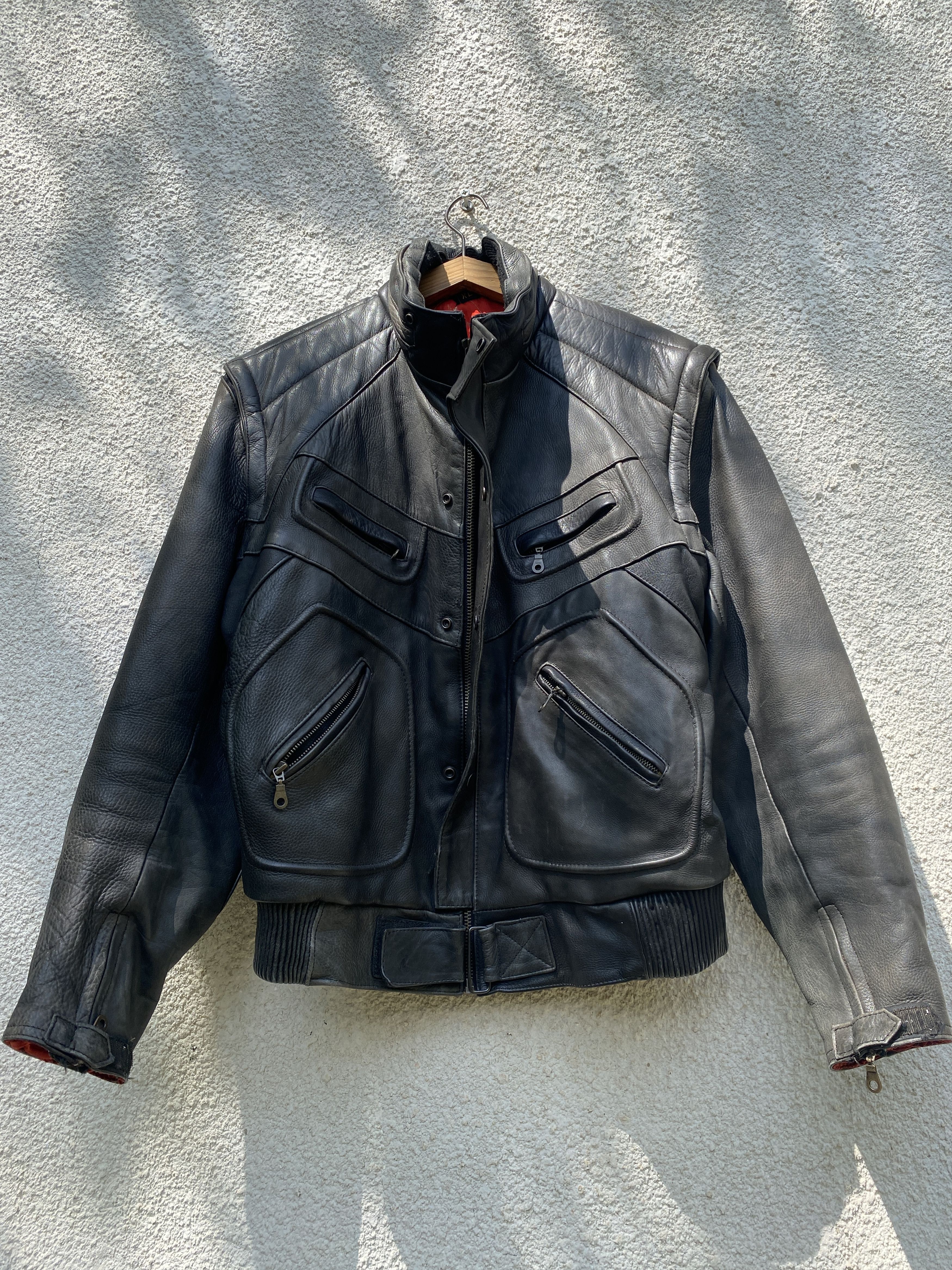 Vintage 90's Faded Old Leather Flight Jacket Aviator Type