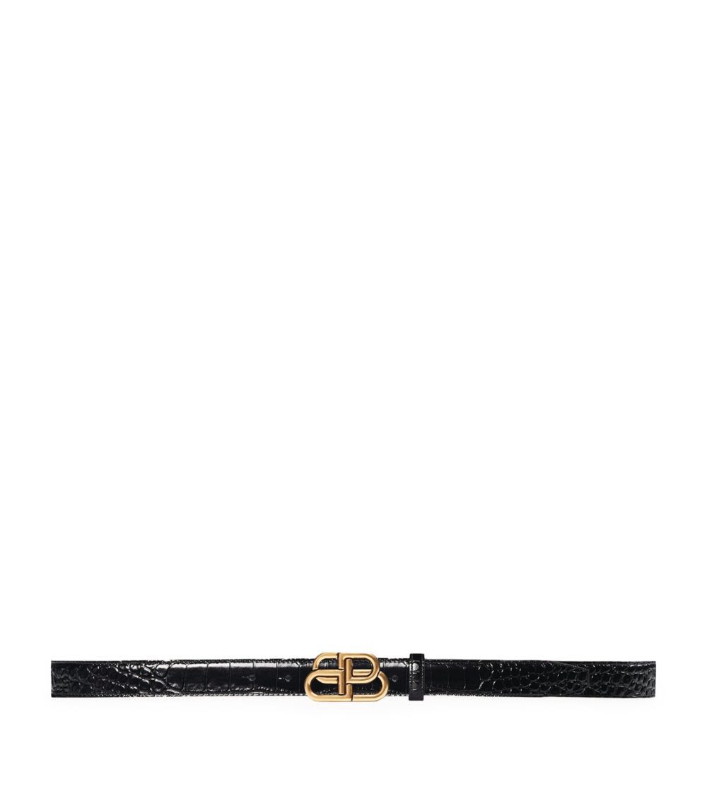 Balenciaga o1mt1gz0824 Size: 75 / BB Extra Thin Belt in Black Size ONE SIZE - 1 Thumbnail