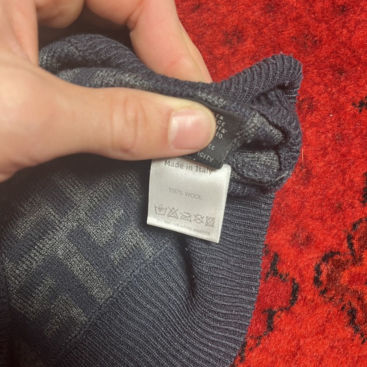 Fendi Vintage Luxury Fendi FF Monogram Wool V-Neck Sweater Navy Size M / US 6-8 / IT 42-44 - 11 Thumbnail
