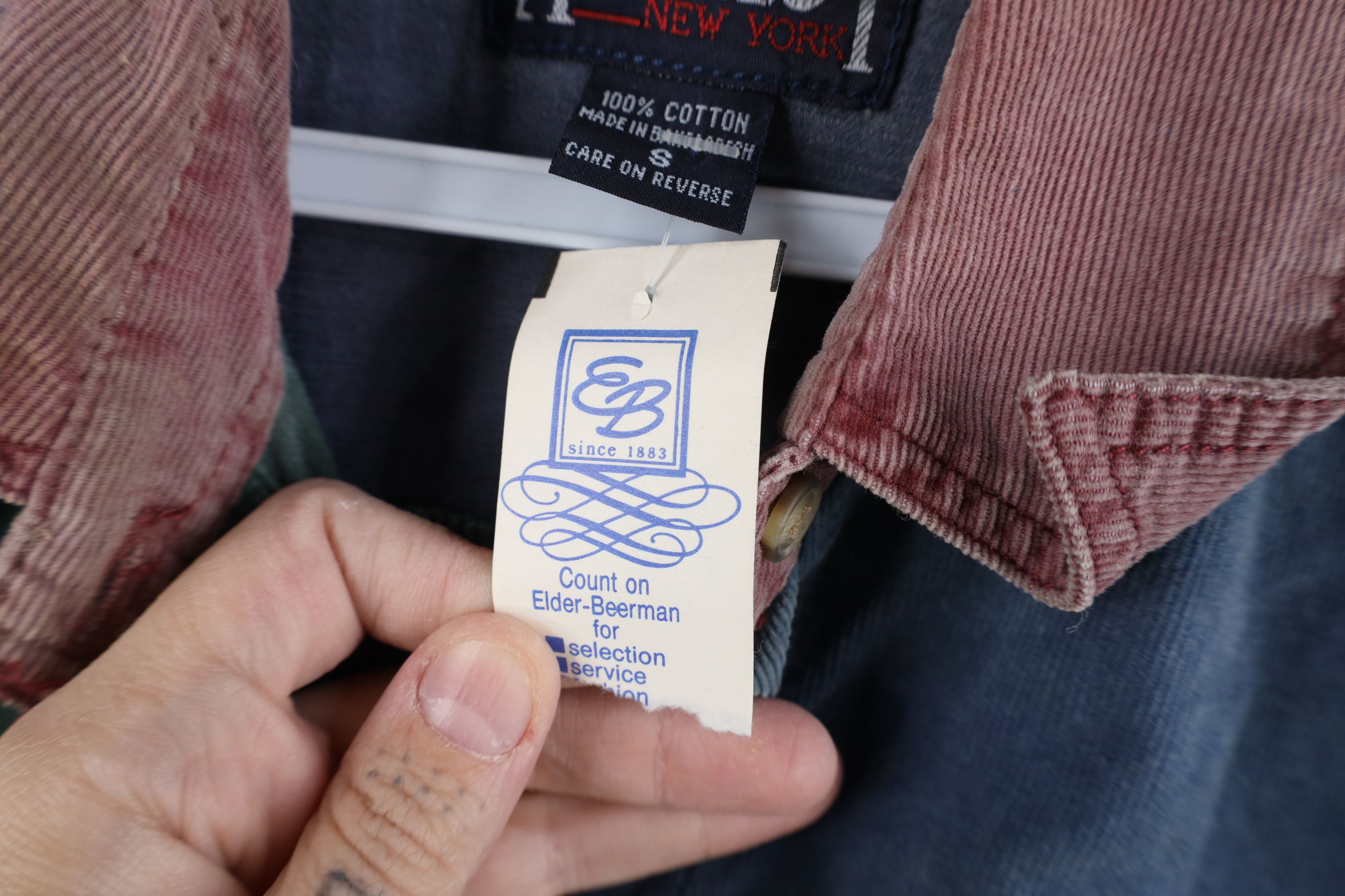 Vintage Deadstock Vintage 90s Streetwear Block Corduroy Button Shirt Size S / US 4 / IT 40 - 11 Thumbnail