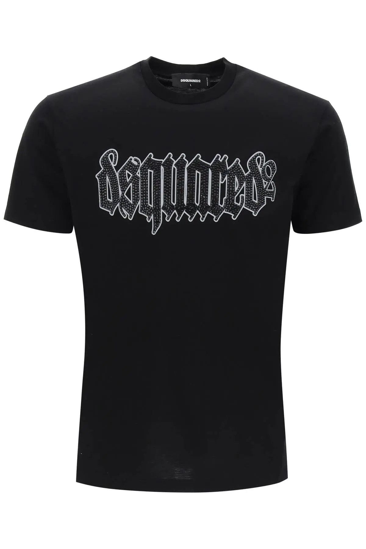 Image of Dsquared2 O1S22I1N0124 Embellished Cool Fit T-Shirt In Black, Men's (Size XL)