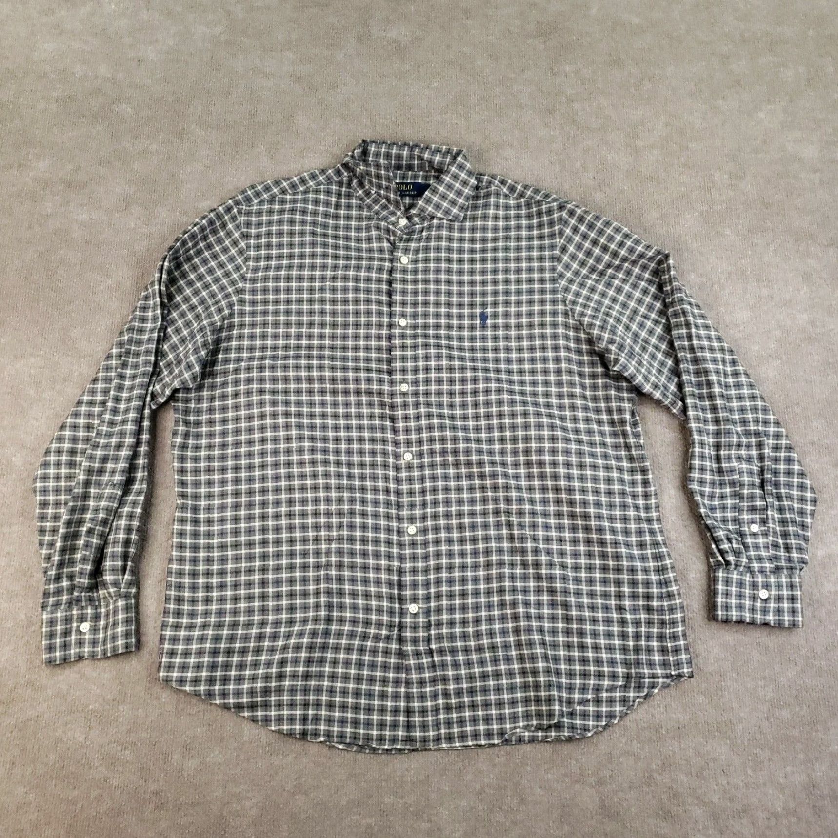 Ralph Lauren Ralph Lauren Shirt Mens Large Gray Blue White Plaid Button Up Casual Preppy Size US L / EU 52-54 / 3 - 2 Thumbnail