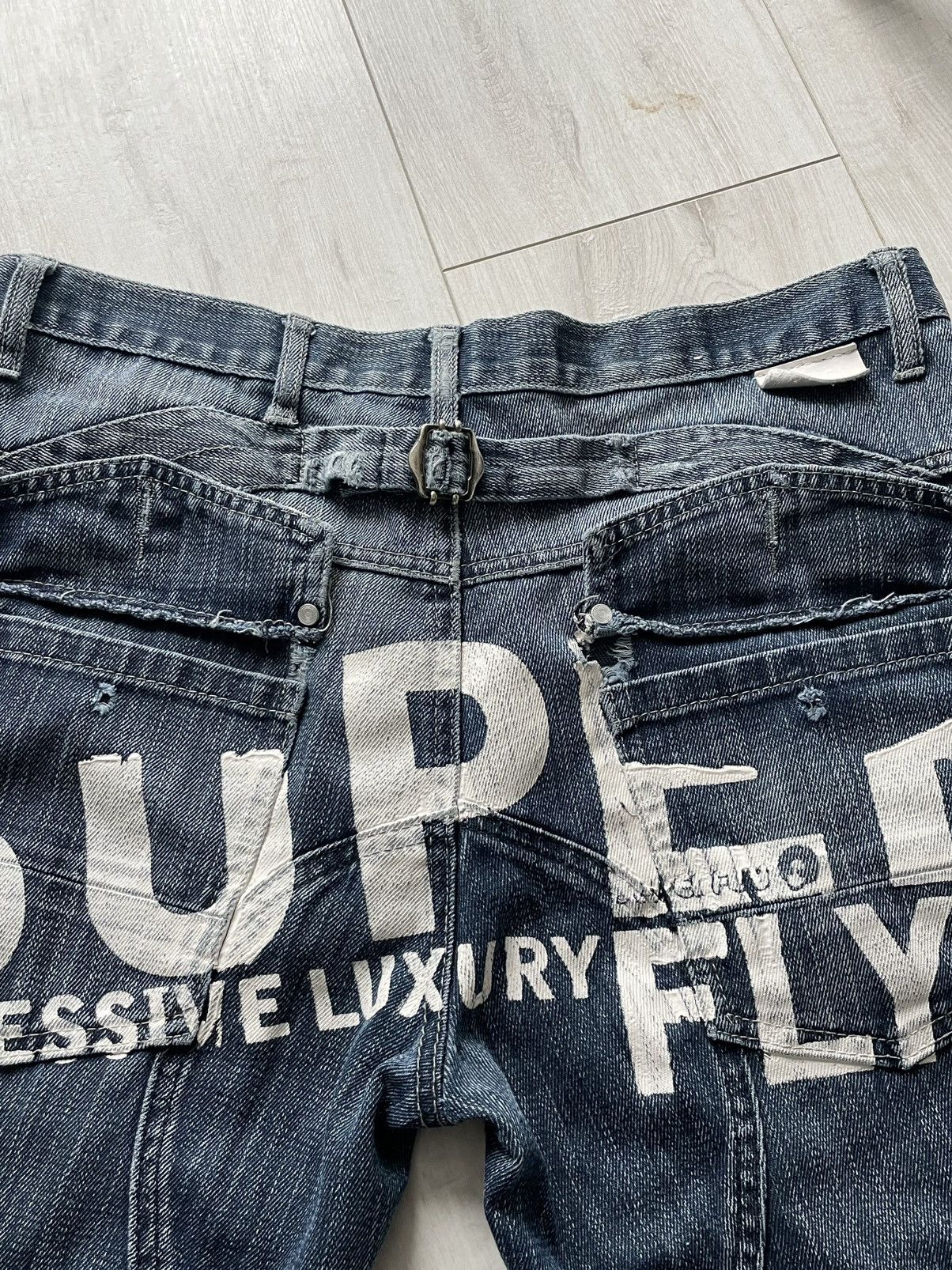 Japanese Brand Vintage 90’s Super Fly Japan Denim Jeans Y2K Big Logo RARE Size US 34 / EU 50 - 7 Thumbnail