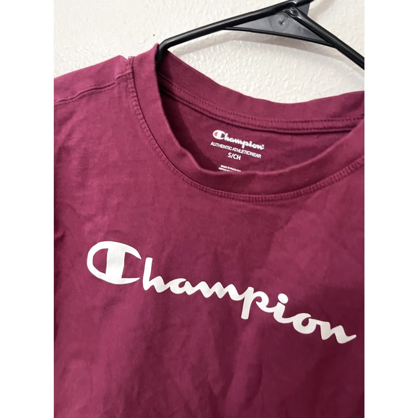 Champion Champion Mens Long Sleeve Pullover Logo T Shirt Authentic Athleticwear Maroon S Size US S / EU 44-46 / 1 - 3 Thumbnail