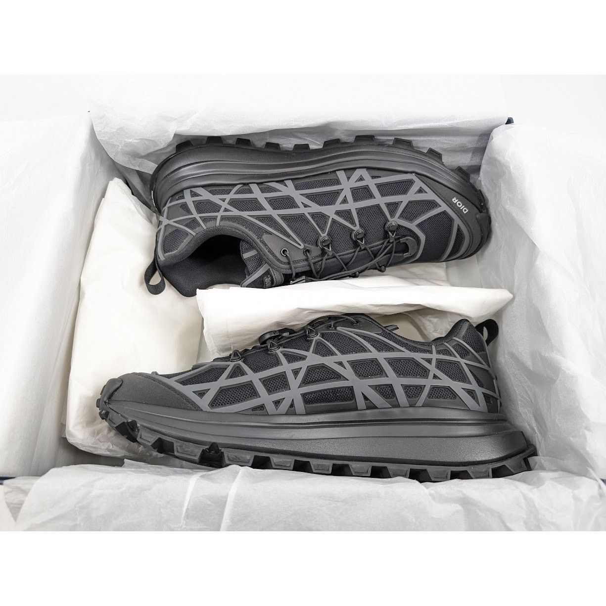 Dior o1rshd1 B31 Rubber Mesh Sneakers in Black Size US 12 / EU 45 - 20 Thumbnail