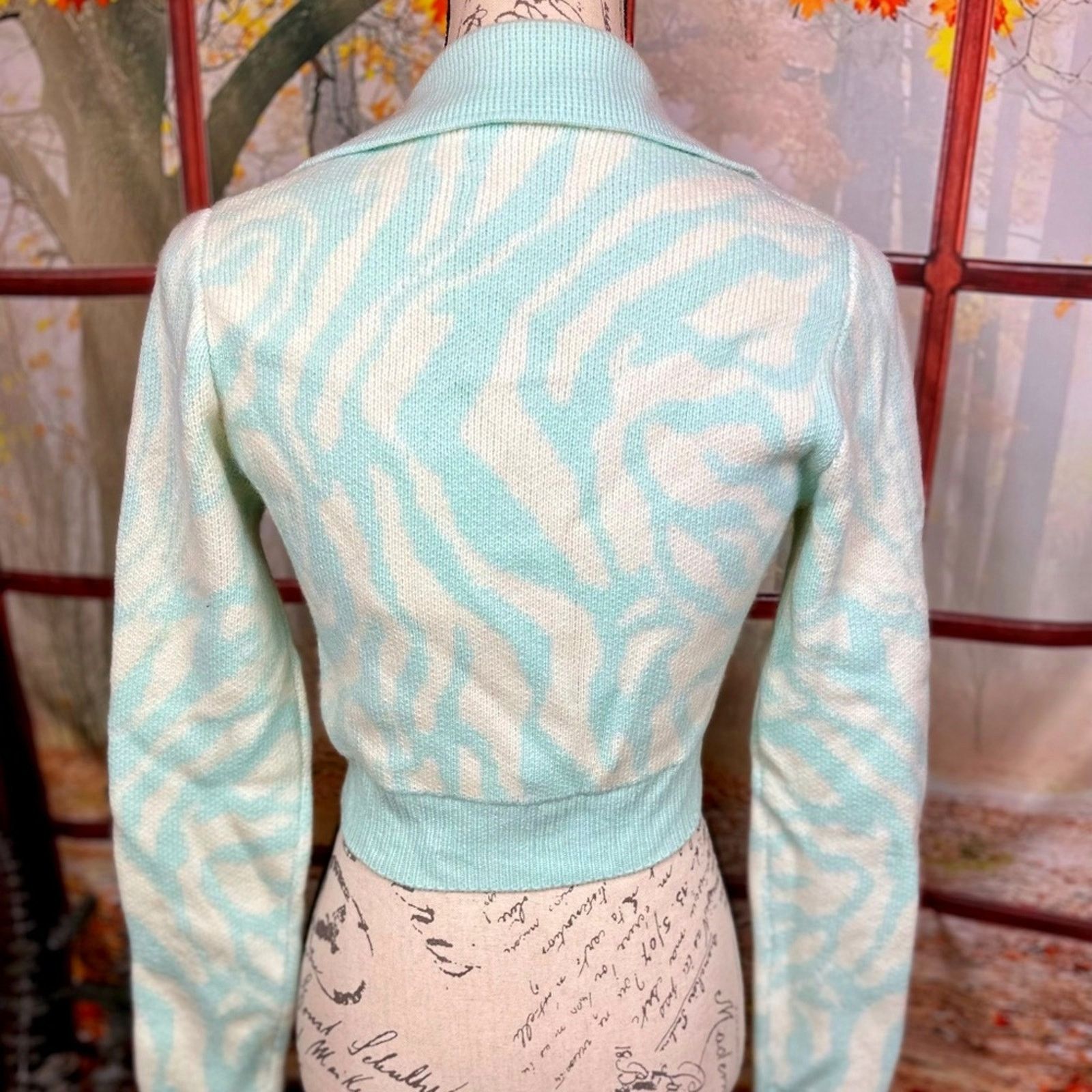 NAADAM Naadam Cashmino Marled Collared Cardigan Blue/White S Size S / US 4 / IT 40 - 12 Thumbnail