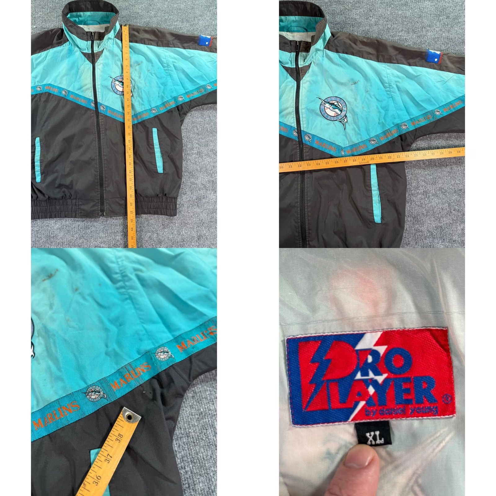 MLB VINTAGE Florida Marlins Windbreaker Jacket Mens XL Black Teal 90s MLB Baseball Size US XL / EU 56 / 4 - 8 Thumbnail
