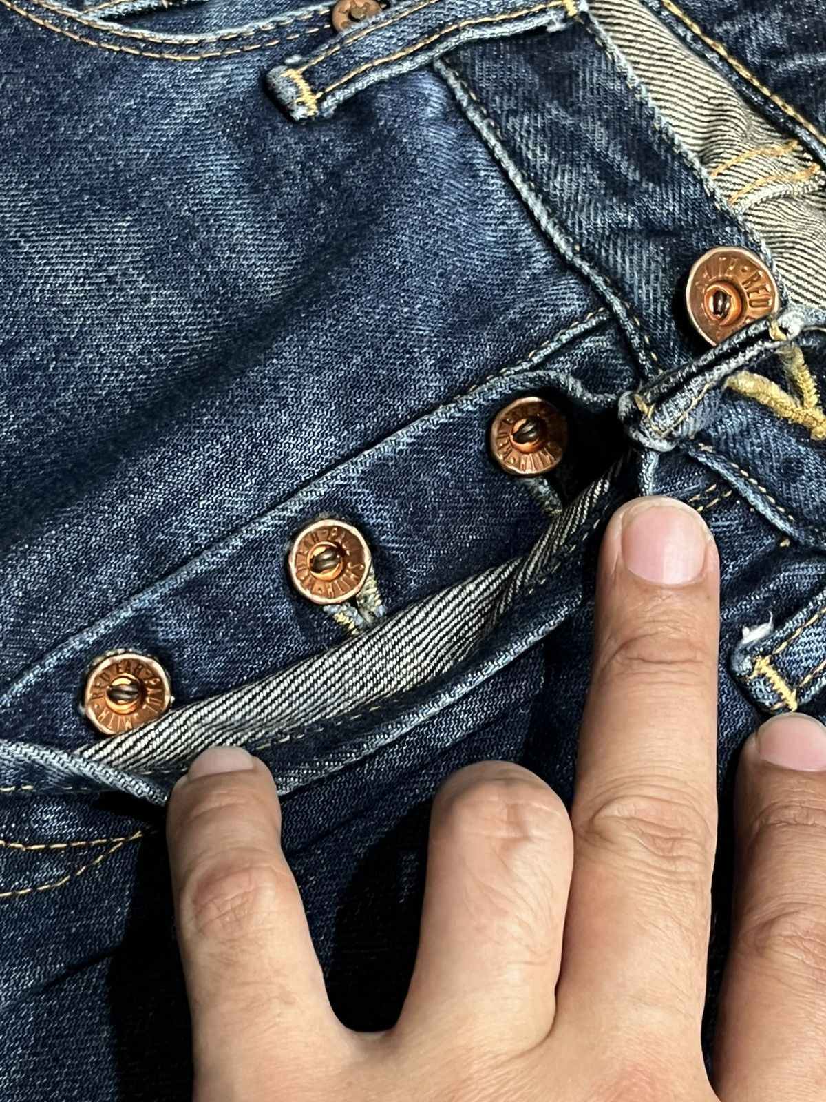 Paul Smith Red Ear Paul Smith Red Ear Distressed Selvedge Blue Washed Jeans Size US 30 / EU 46 - 6 Thumbnail