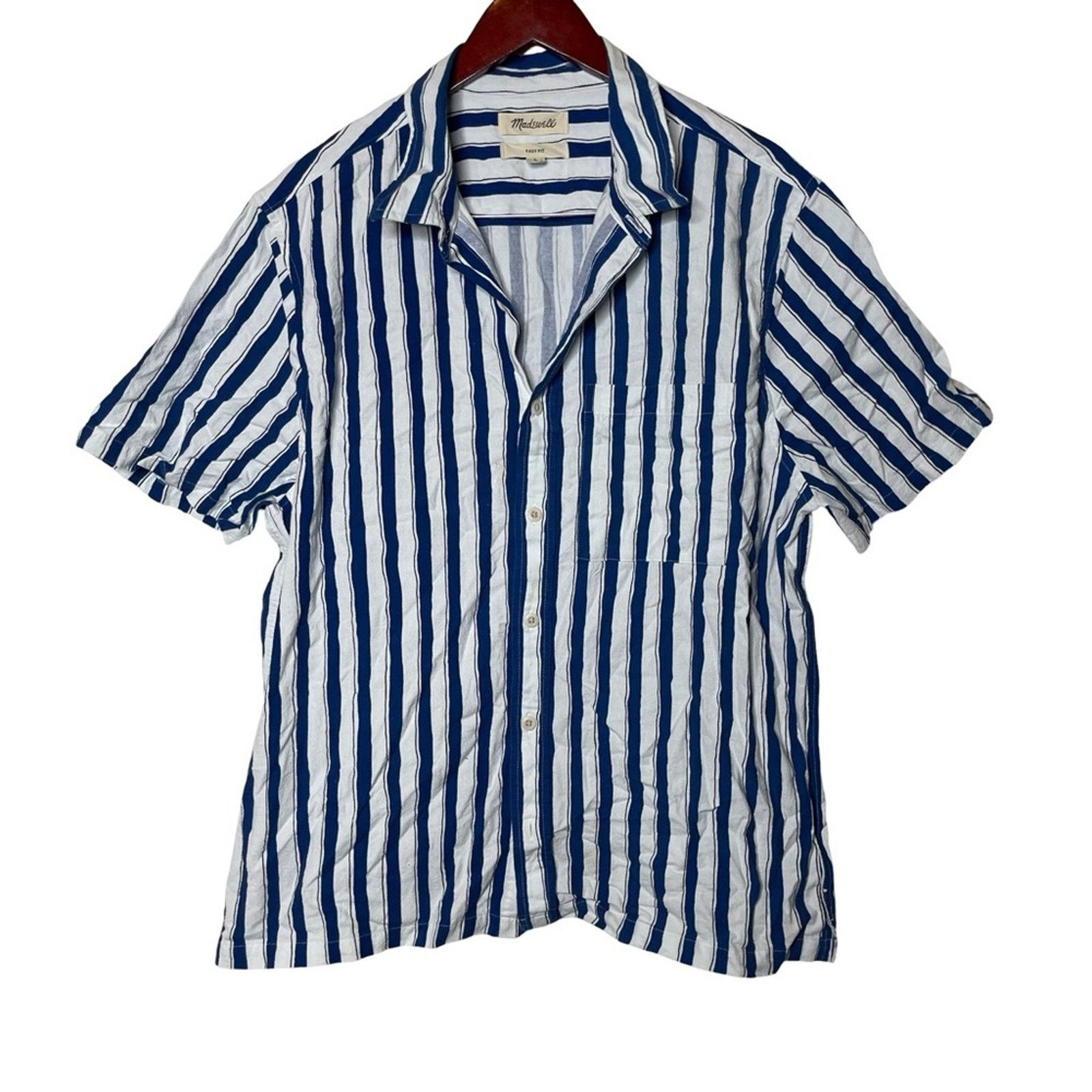 Madewell Madewell Crinkle Cotton Short-Sleeve Shirt Painted Stripe L Size US L / EU 52-54 / 3 - 3 Thumbnail