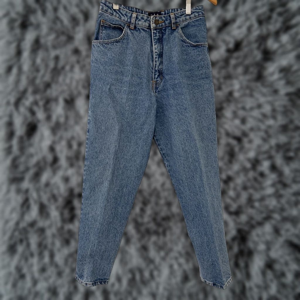 Gap VINTAGE Gap Jeans Mom High Rise 90s Junior 9/10 Denim Blue 28" Inseam Womens Baggy Tapered Leg EUC Size 30" / US 8 / IT 44 - 1 Thumbnail