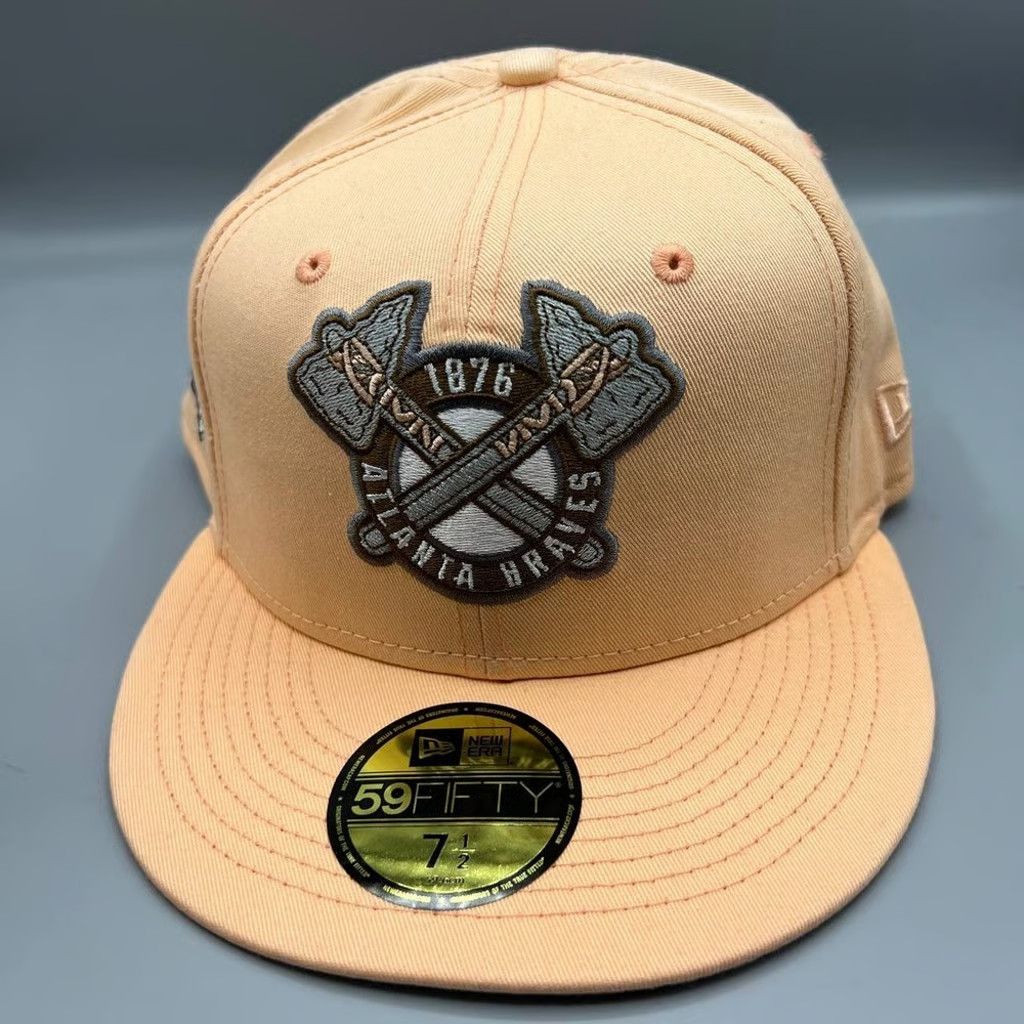 New Era Atlanta Braves Hat Men 7 1/2 59Fifty New Era Fitted Cap Size ONE SIZE - 3 Thumbnail