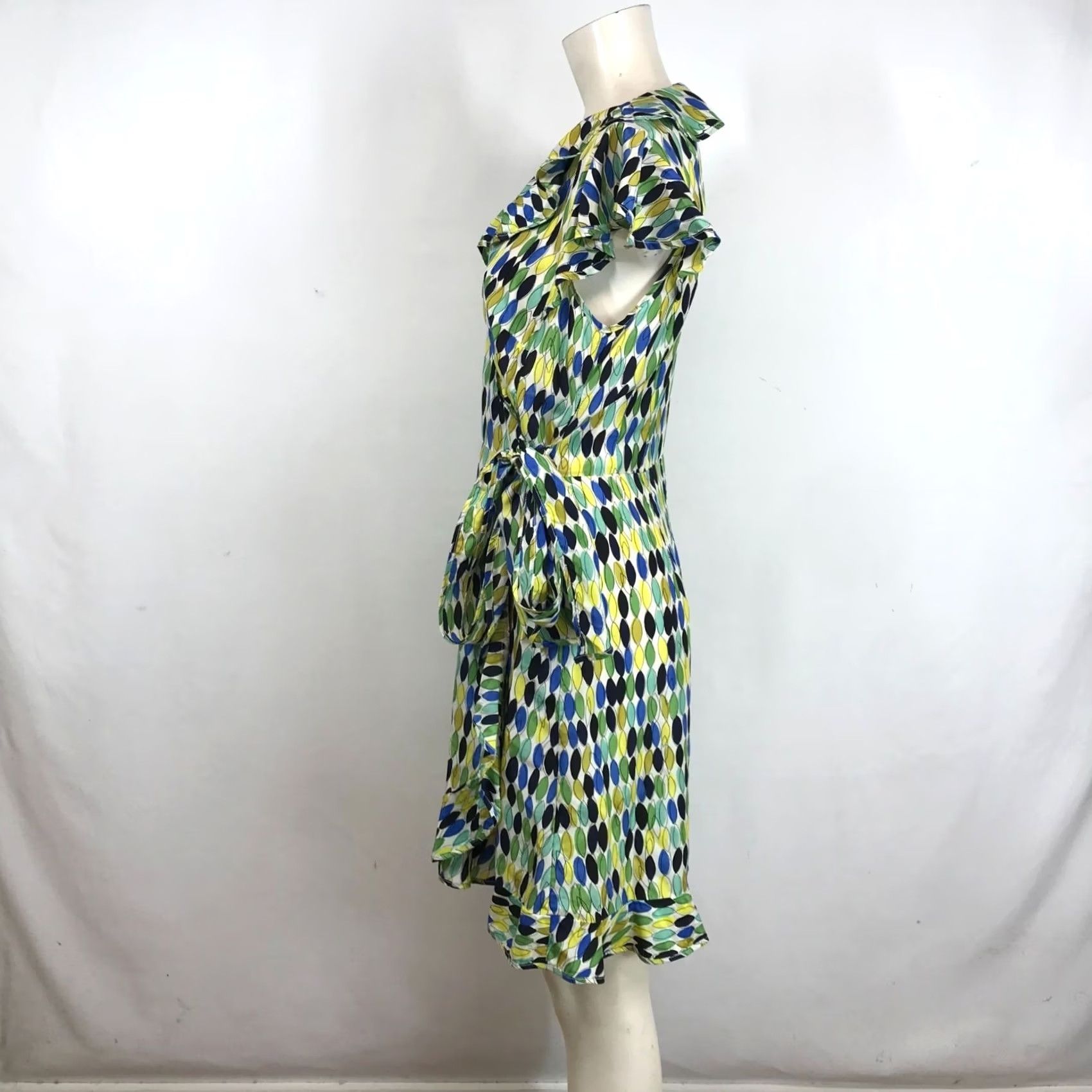 Nanette Lepore NANETTE LEPORE Dress Women 8 Multicolor Sleeveless Cap Sleeves Wrap Silk DRESS Size M / US 6-8 / IT 42-44 - 6 Thumbnail